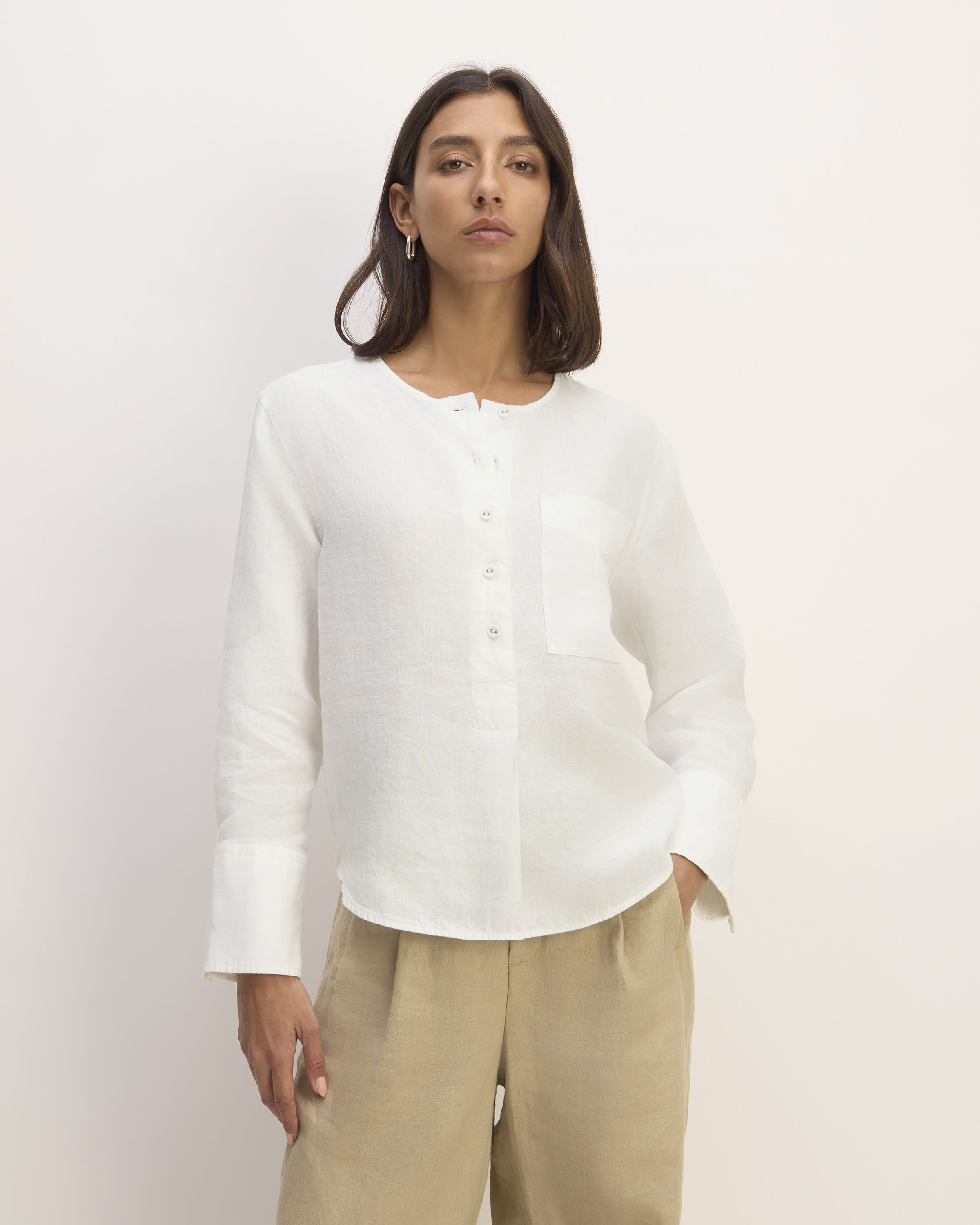 The Linen Popover Shirt White – Everlane