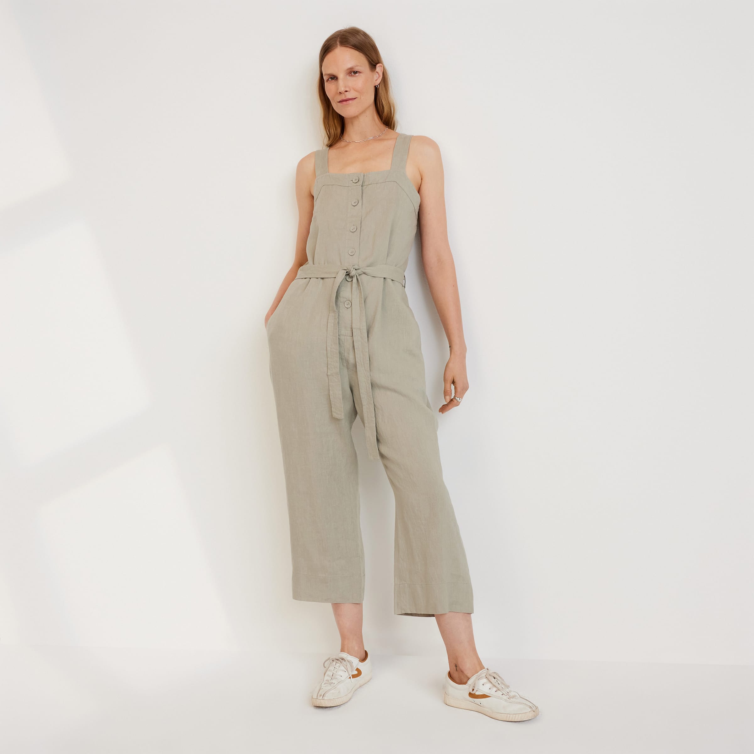 The Linen Jumpsuit Seagrass – Everlane