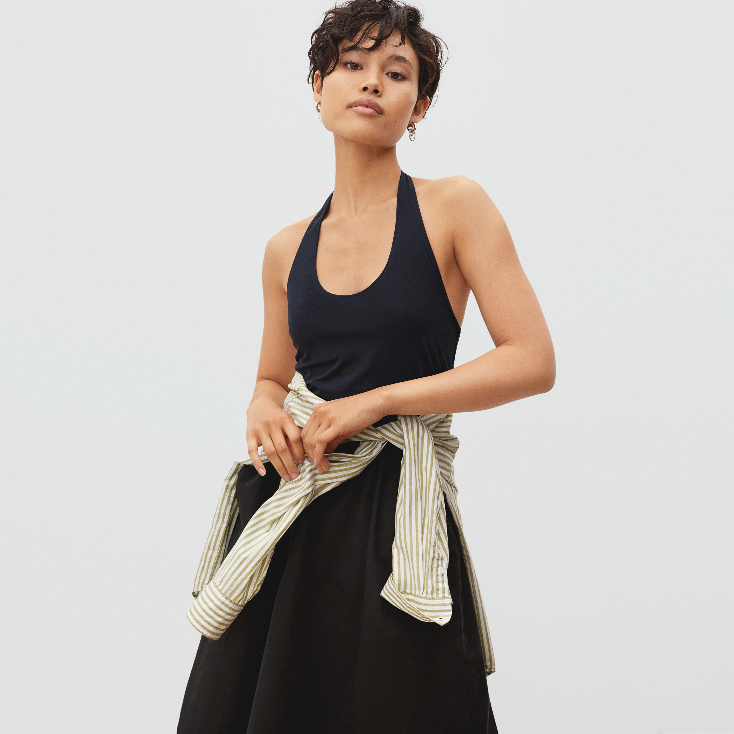 The Halter Tank Black – Everlane