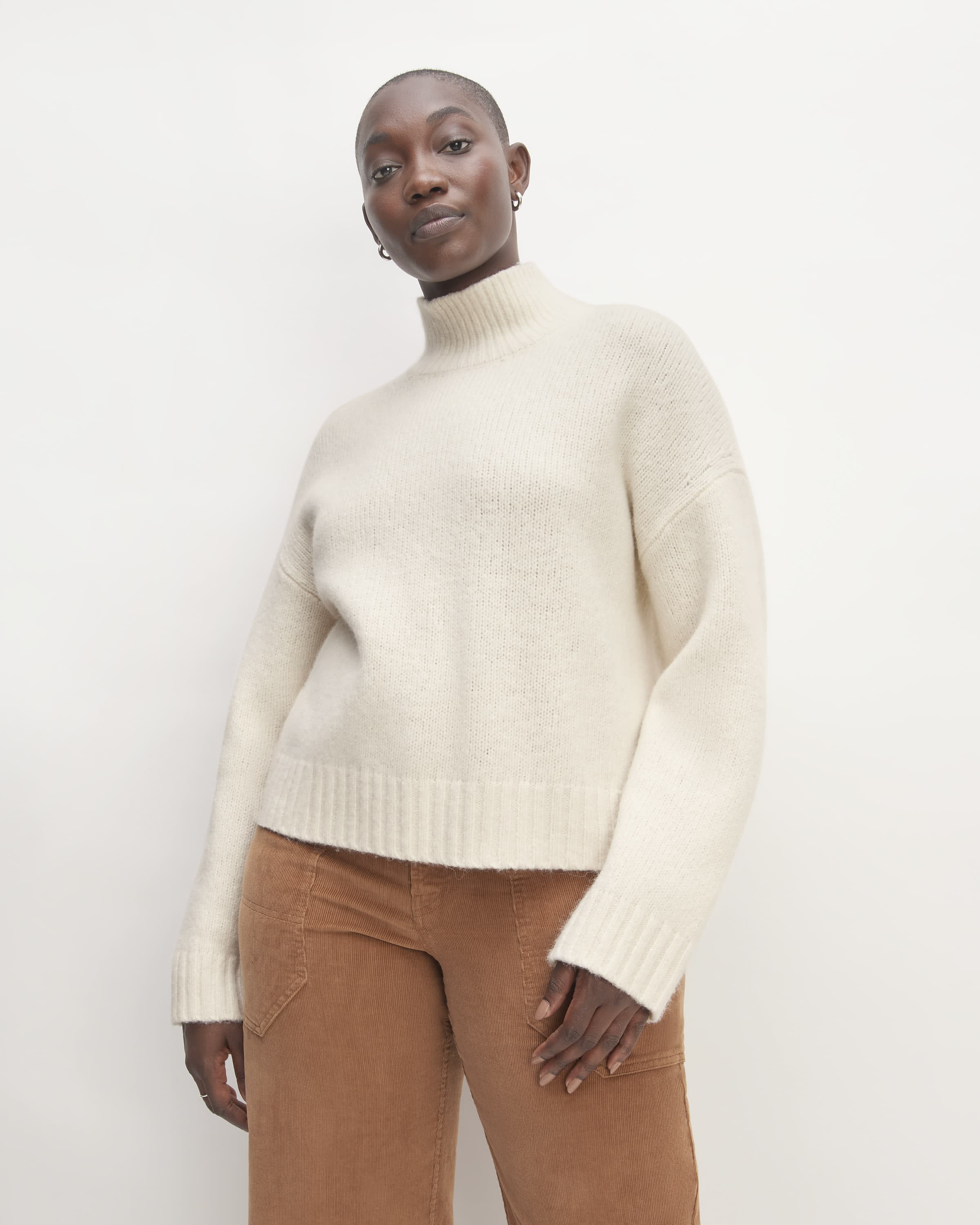 A Mock-Neck Sweater is a Turtleneck Without the Commitment