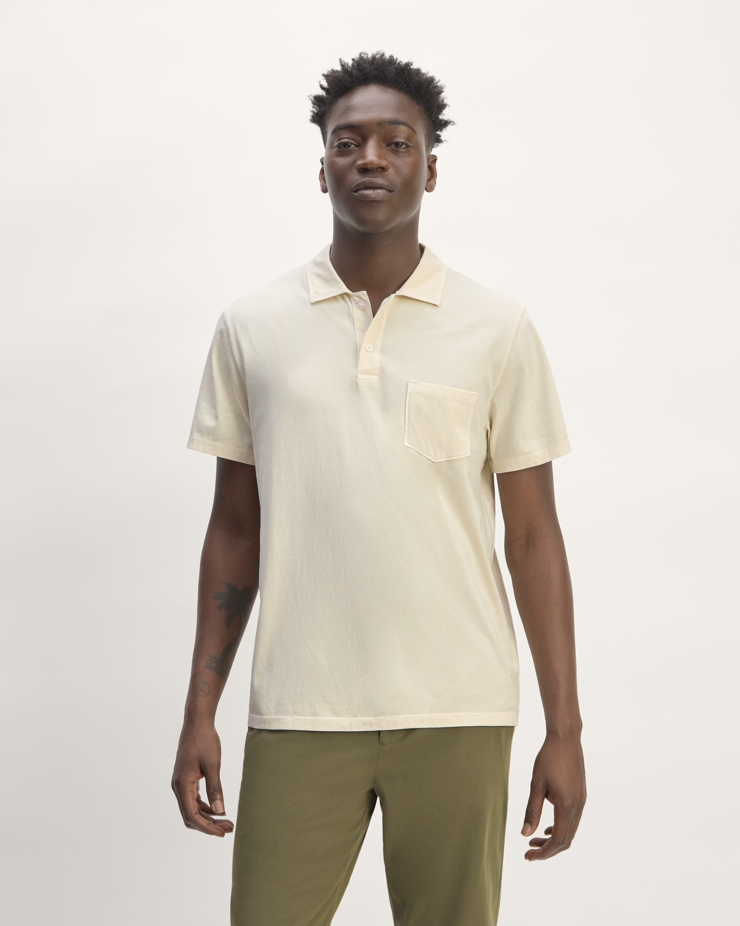 The Essential Organic Garment-Dyed Polo Parchment – Everlane