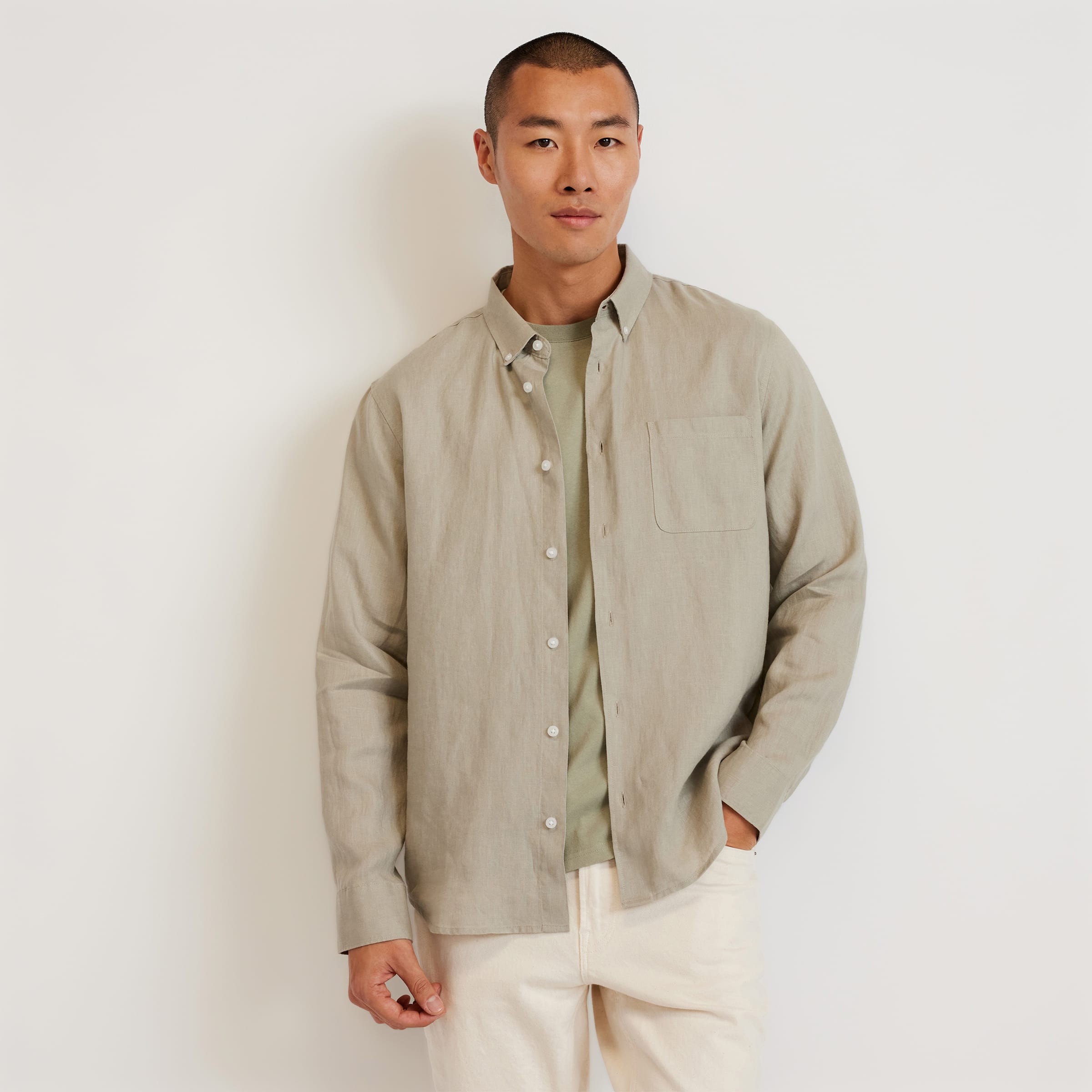 The Classic Shirt in Linen Seagrass – Everlane