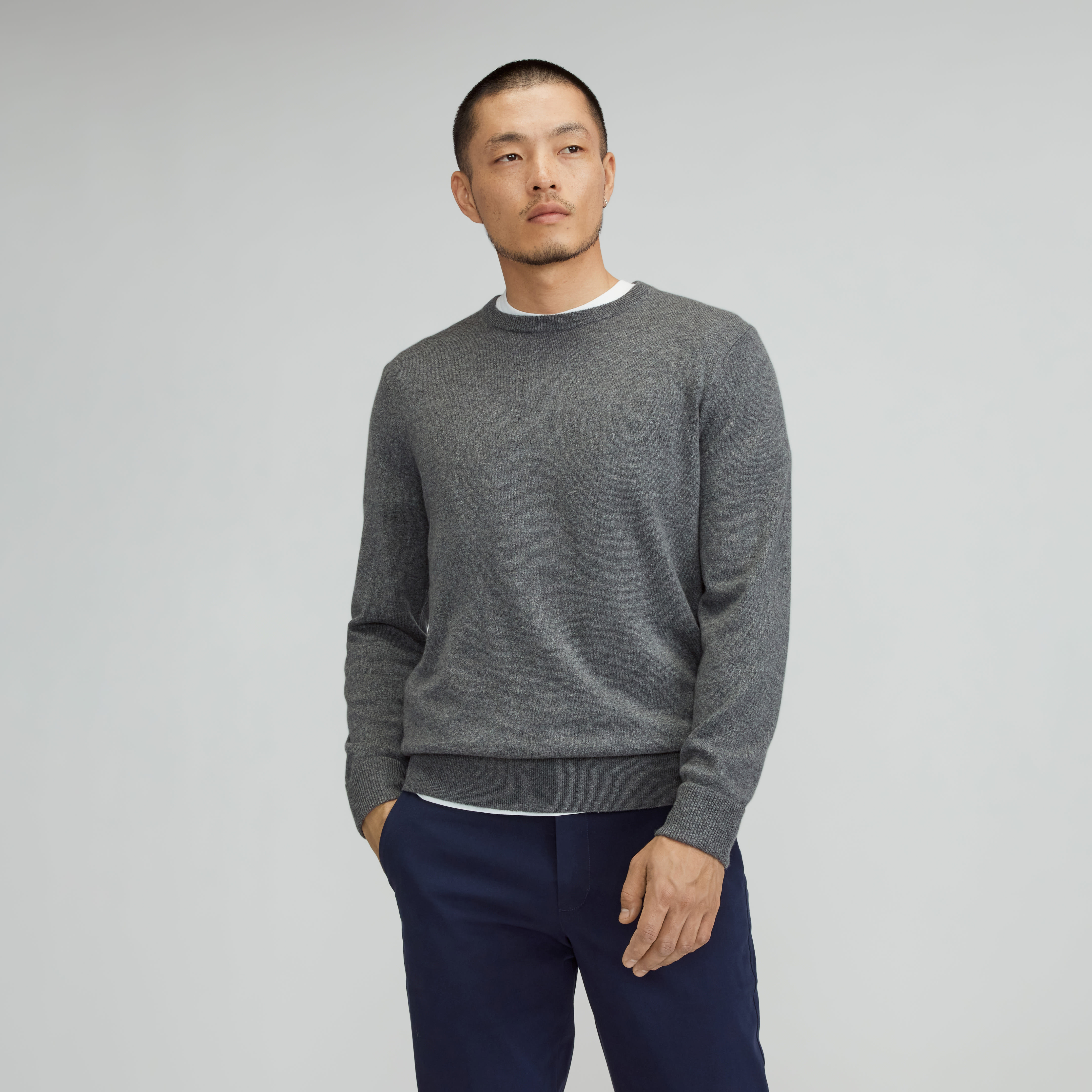 The GradeA Cashmere Crew Charcoal Everlane