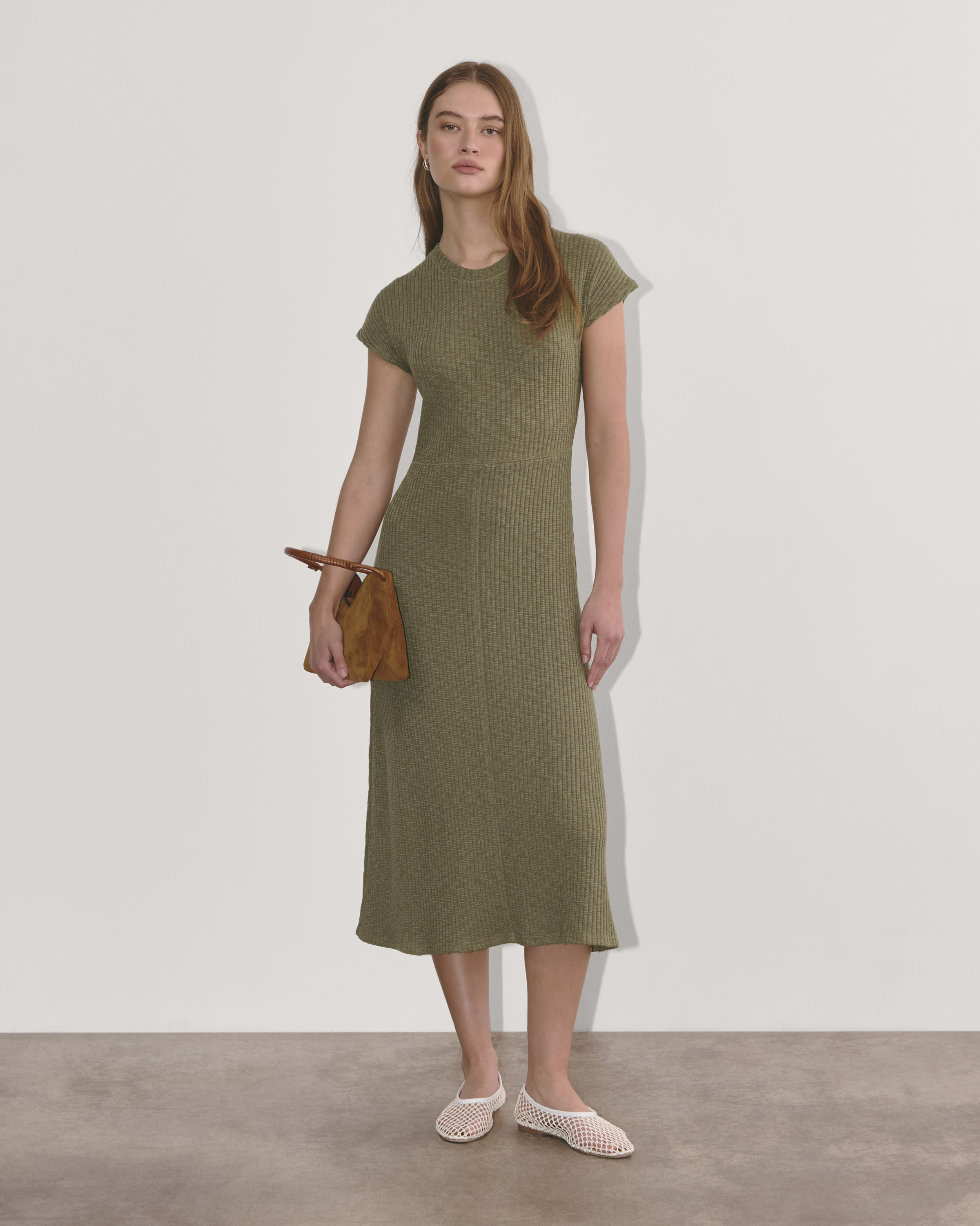 ワンピース Plage Random Rib Knit Dress The Rib-Knit Cap-Sleeve Midi Dress Kalamata – Everlane