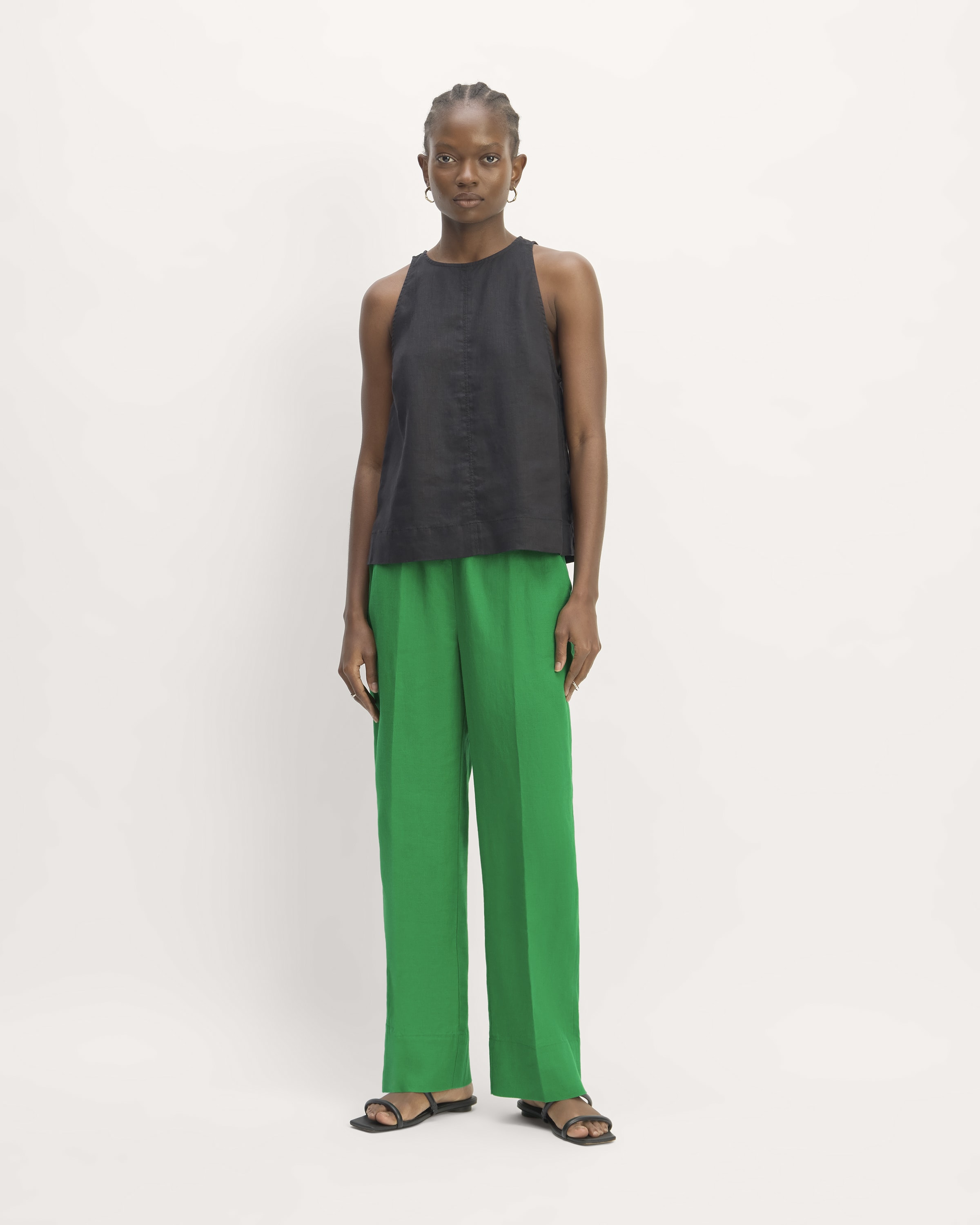 The Linen Easy Pant Grass Green – Everlane