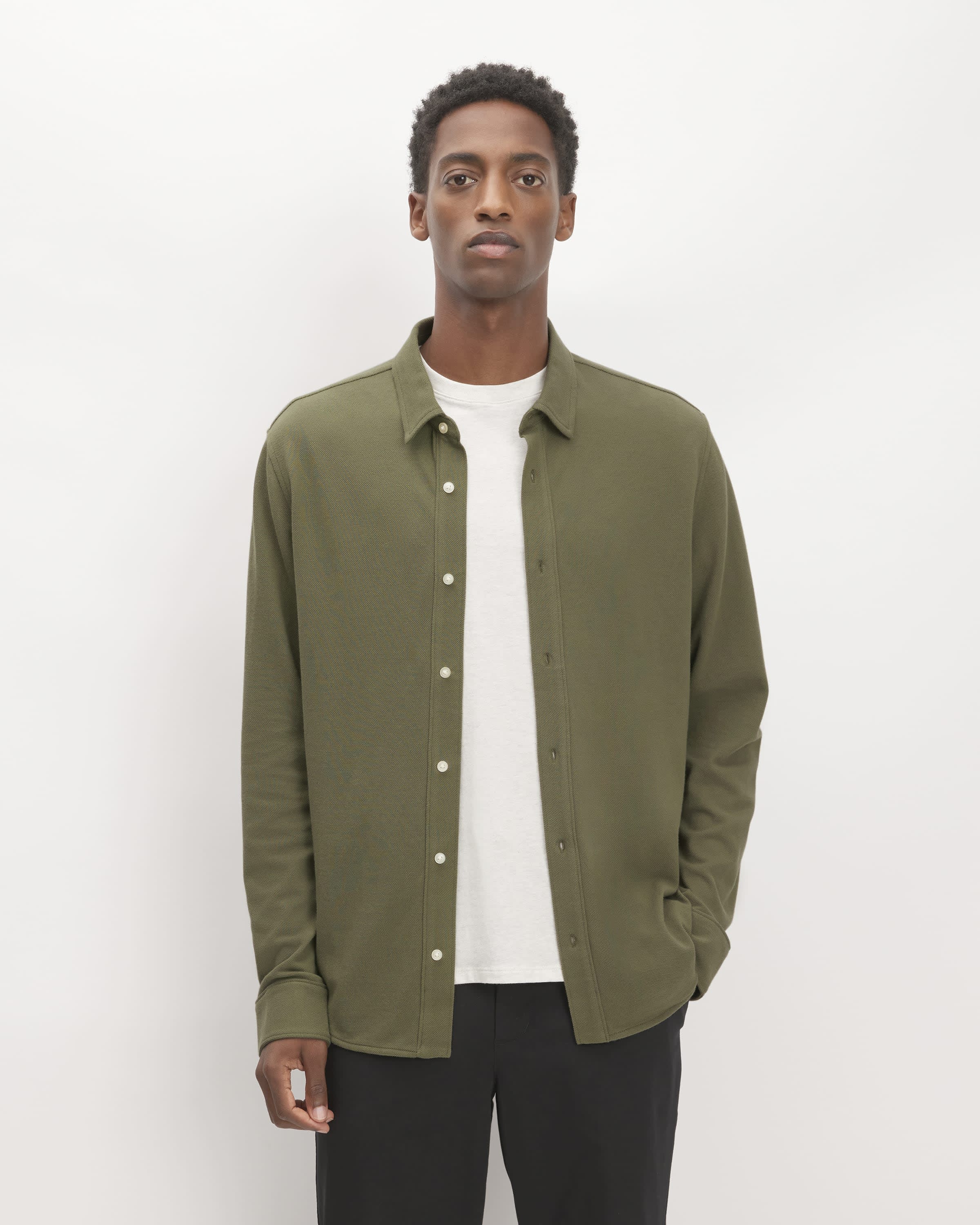 The Long-Sleeve Pique Shirt Kalamata – Everlane