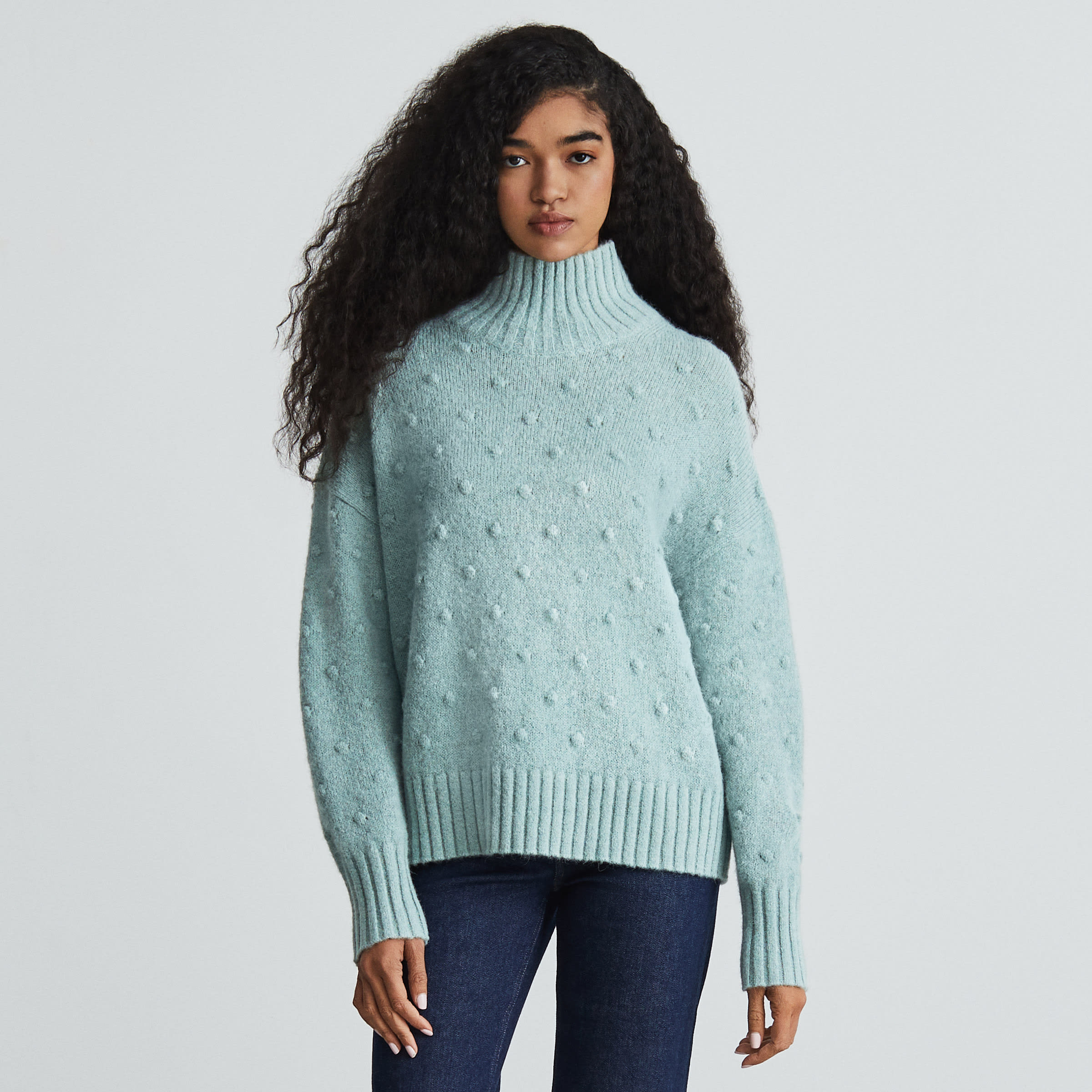 The Alpaca Pom-pom Turtleneck Sea Glass – Everlane