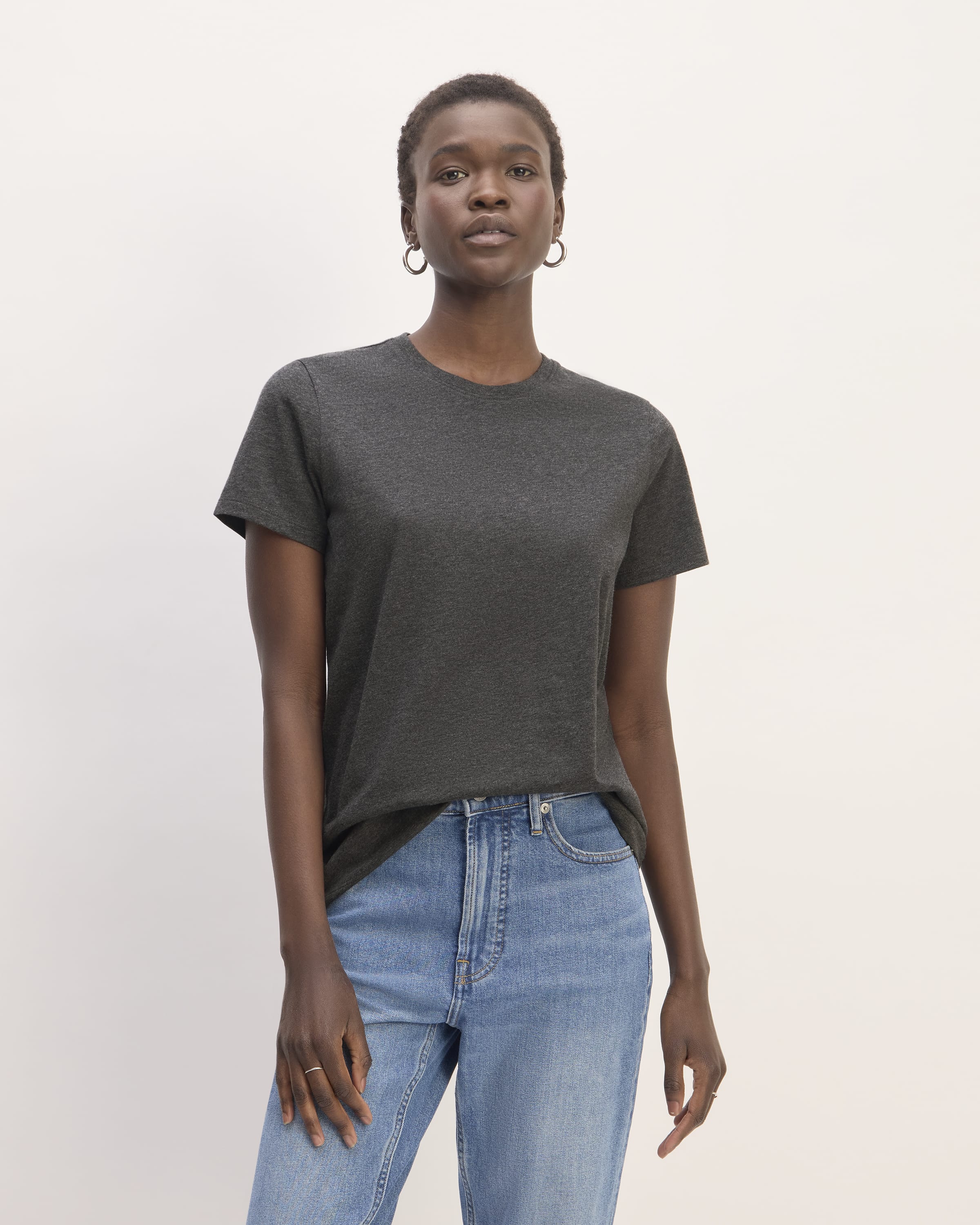 The Slim Crew in Essential Cotton Heathered Soot – Everlane