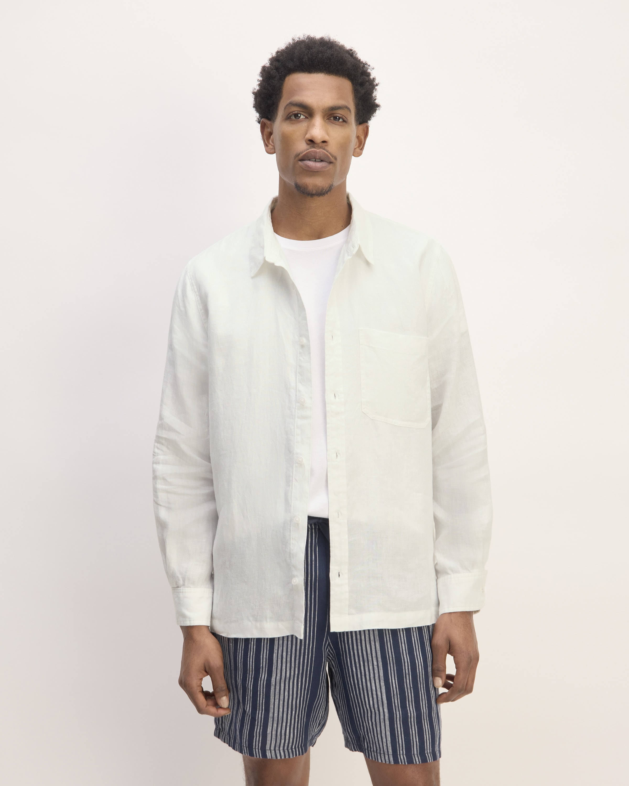 The Linen Straight Hem Shirt White – Everlane