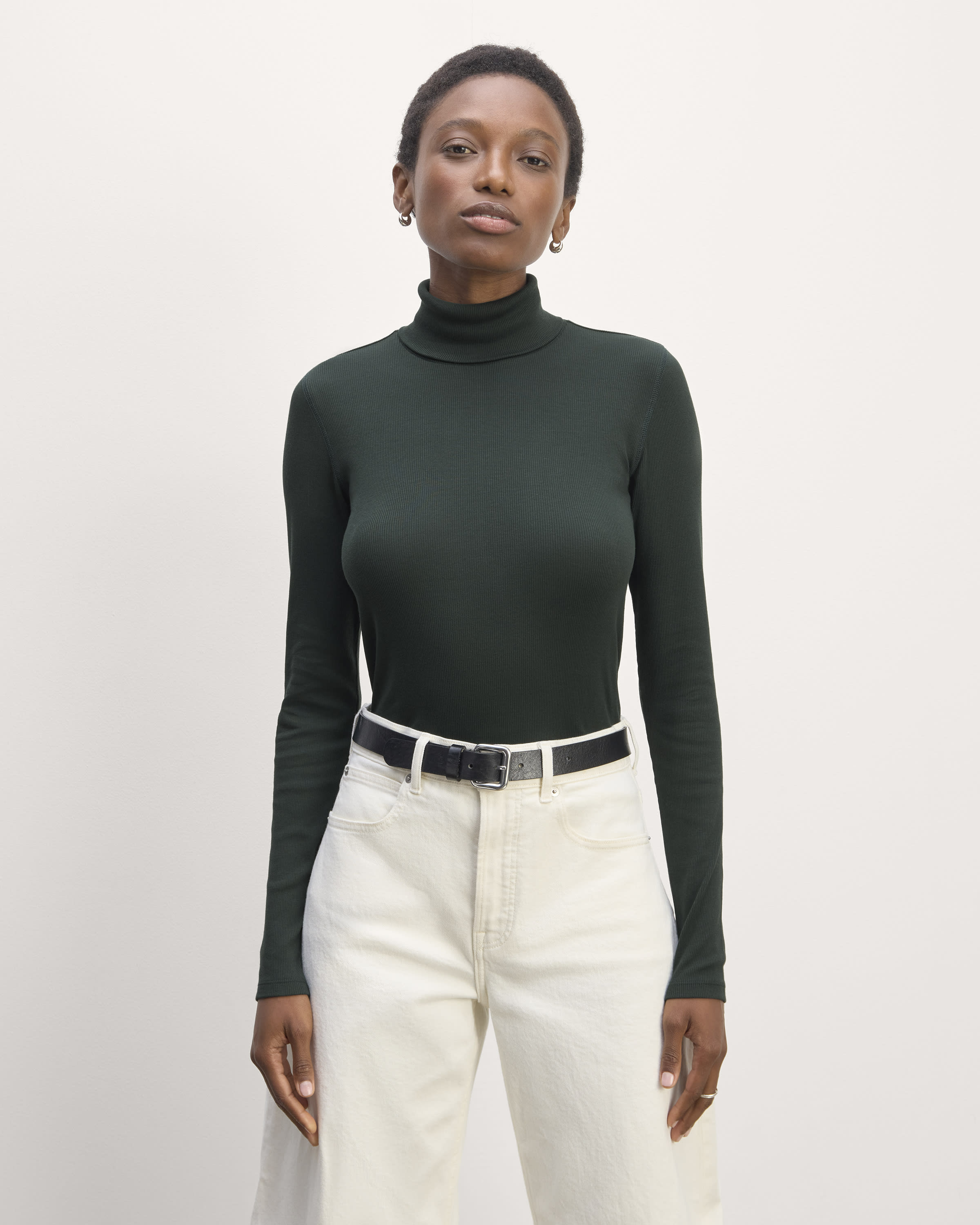 The Luxe Rib Turtleneck Scarab – Everlane