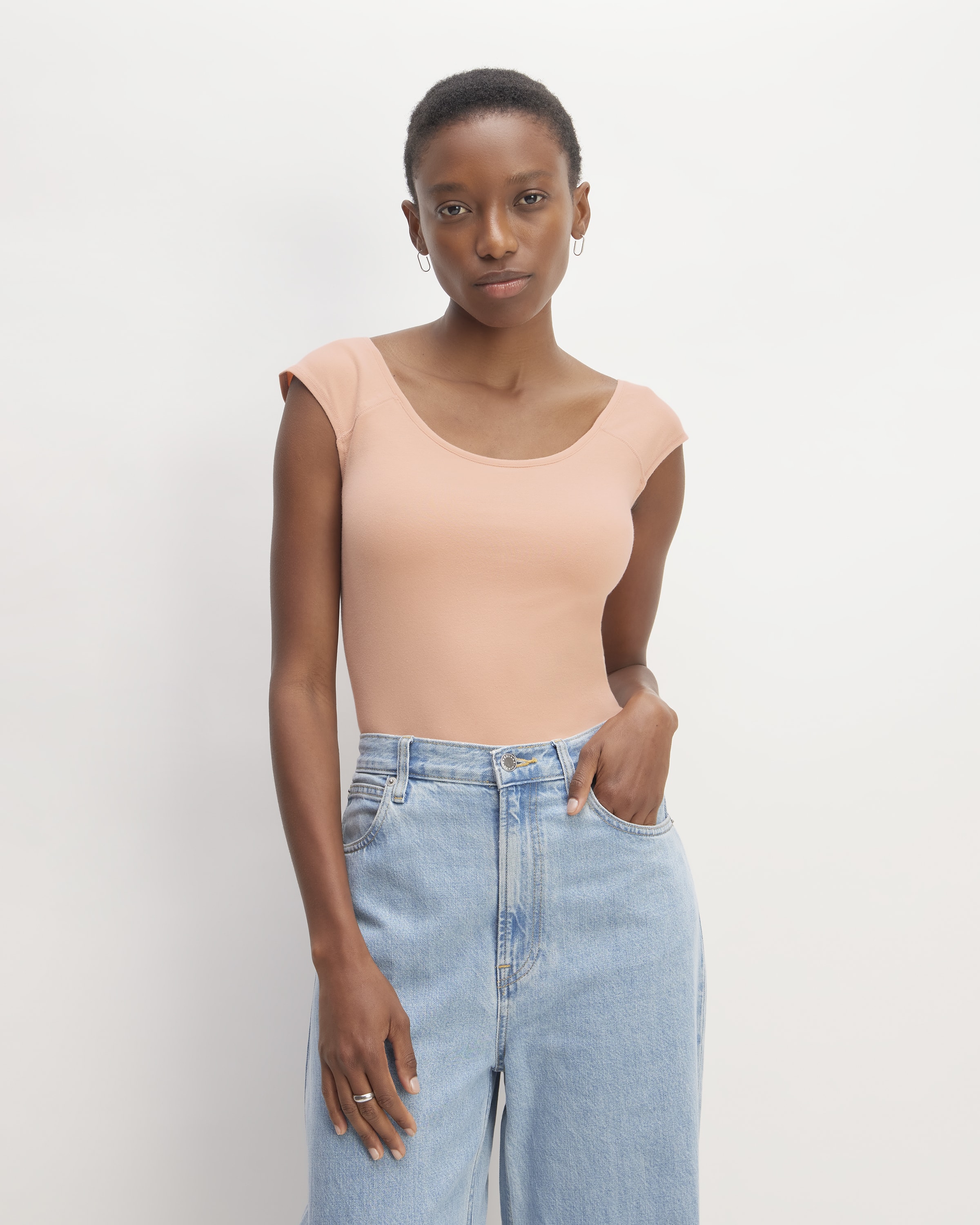 Pink cap sleeve top hotsell