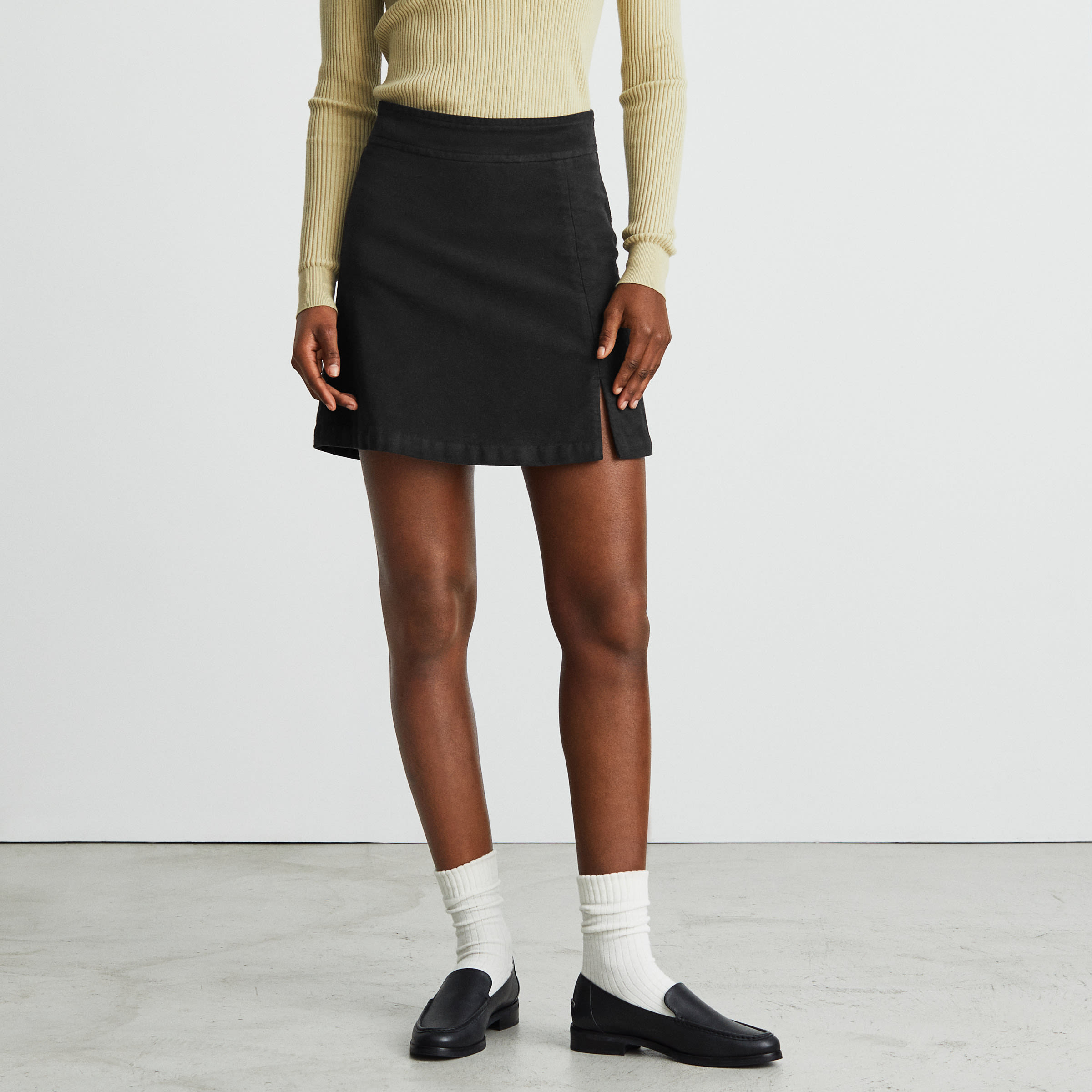 The Moleskin Mini Skirt Black – Everlane