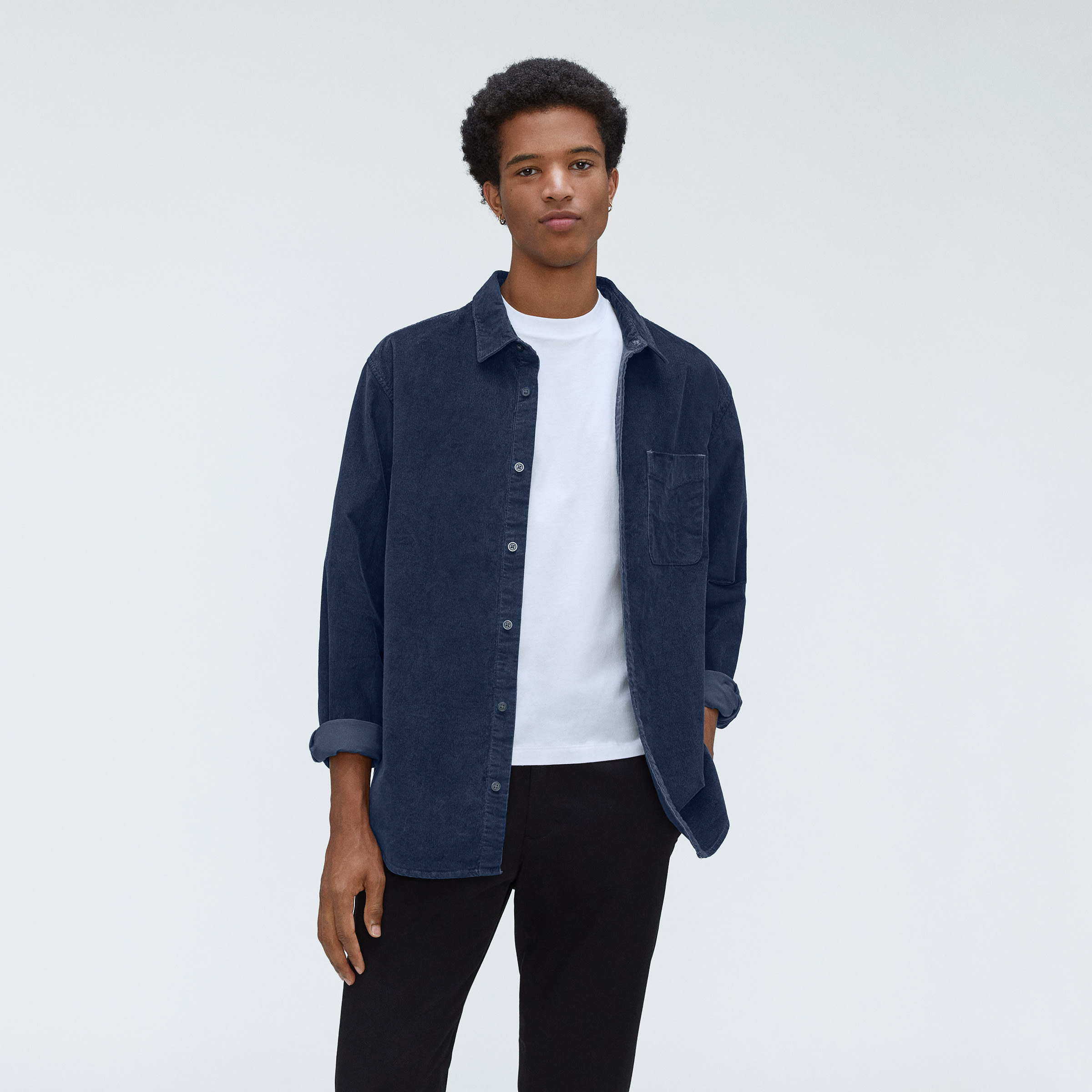 The Relaxed Corduroy Shirt Insignia Blue – Everlane