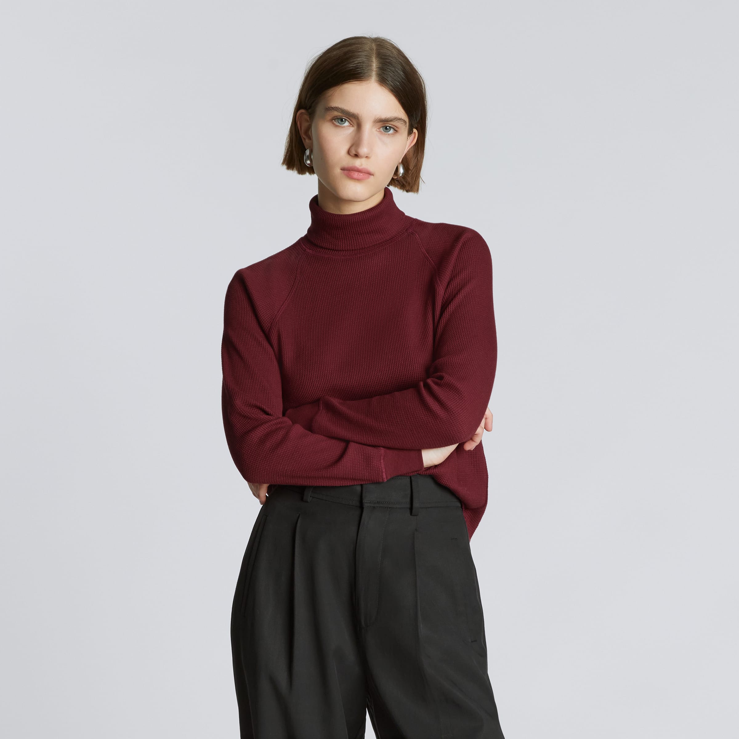 Everlane waffle knit turtleneck best sale