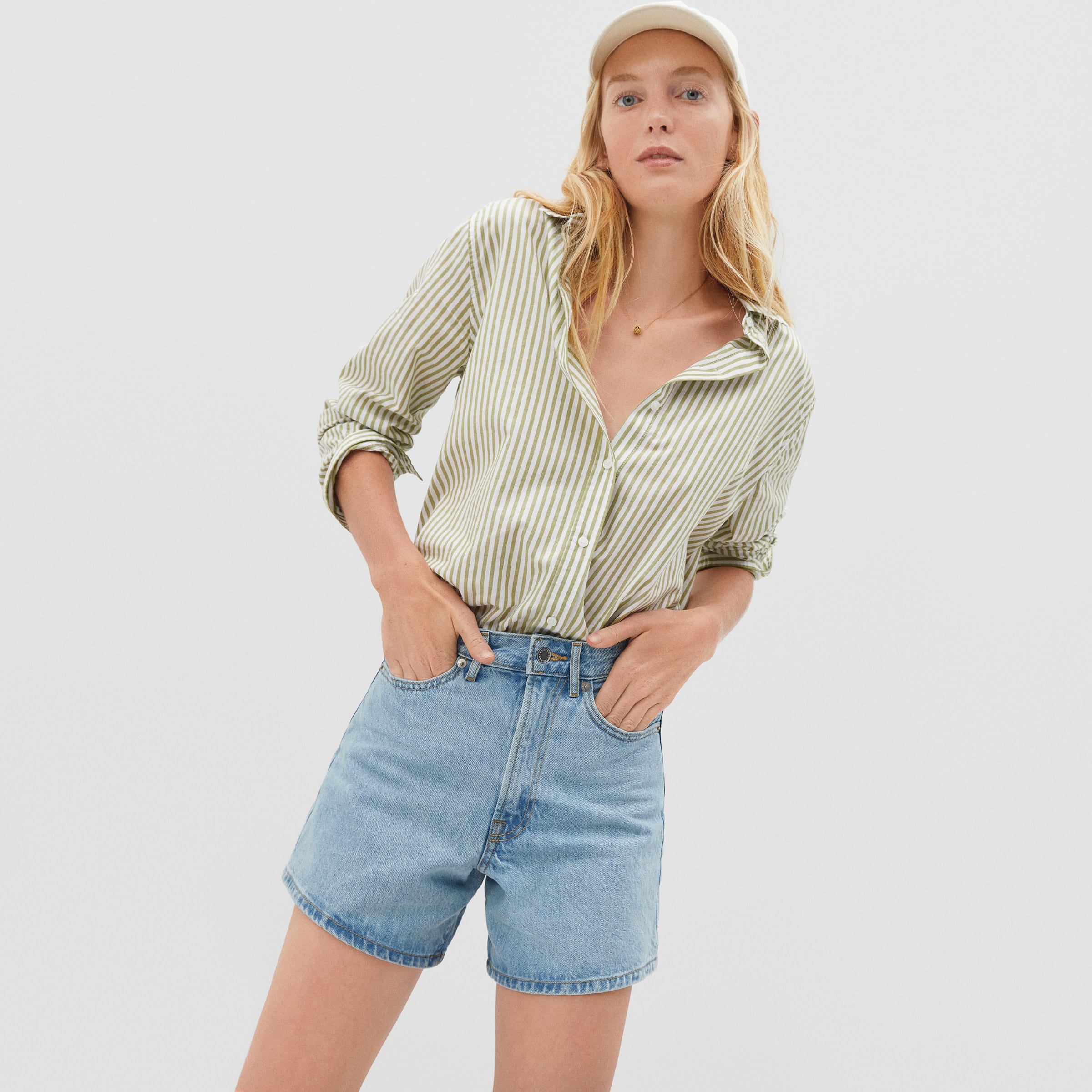 The A-Line Denim Short Powder Blue – Everlane