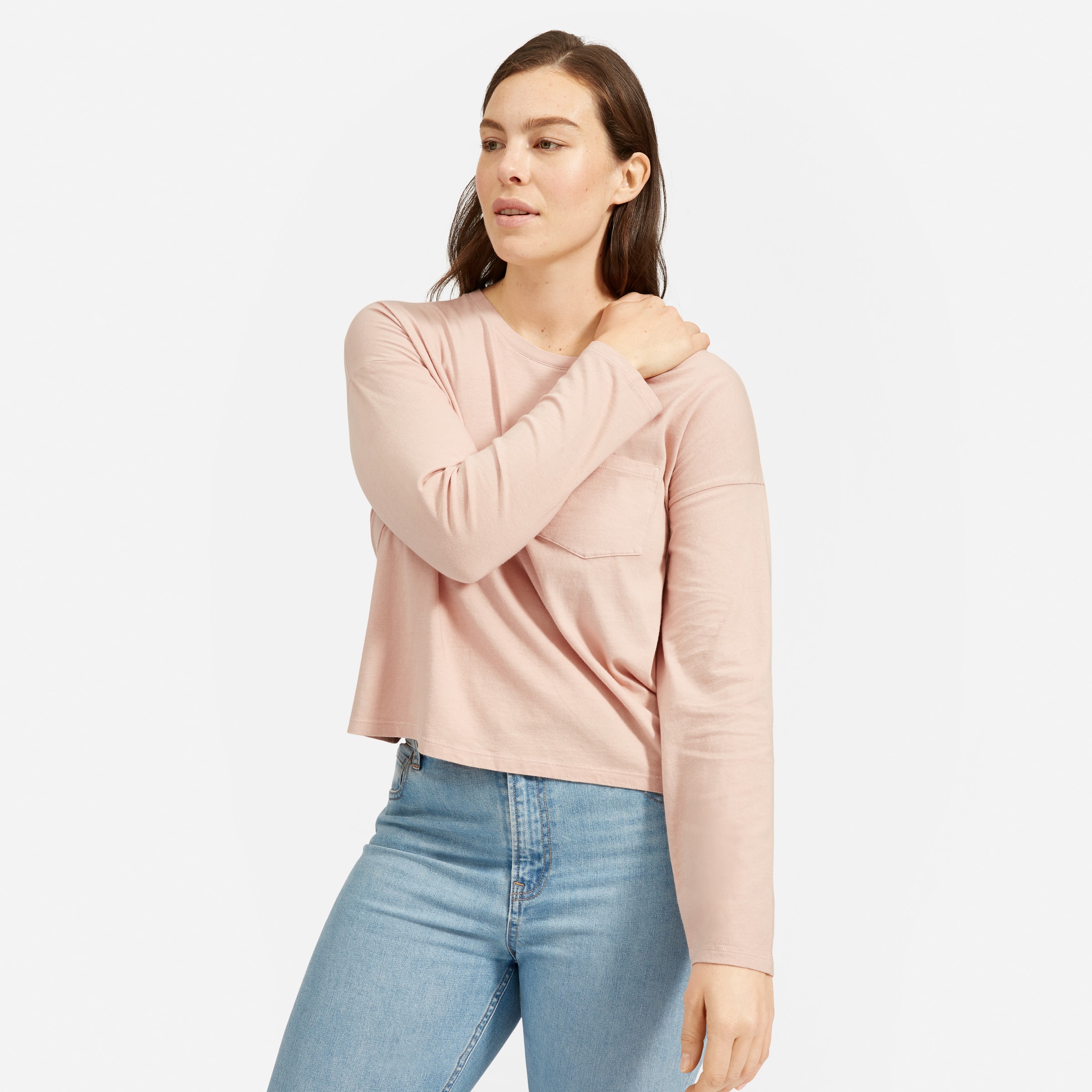 everlane long sleeve box cut tee