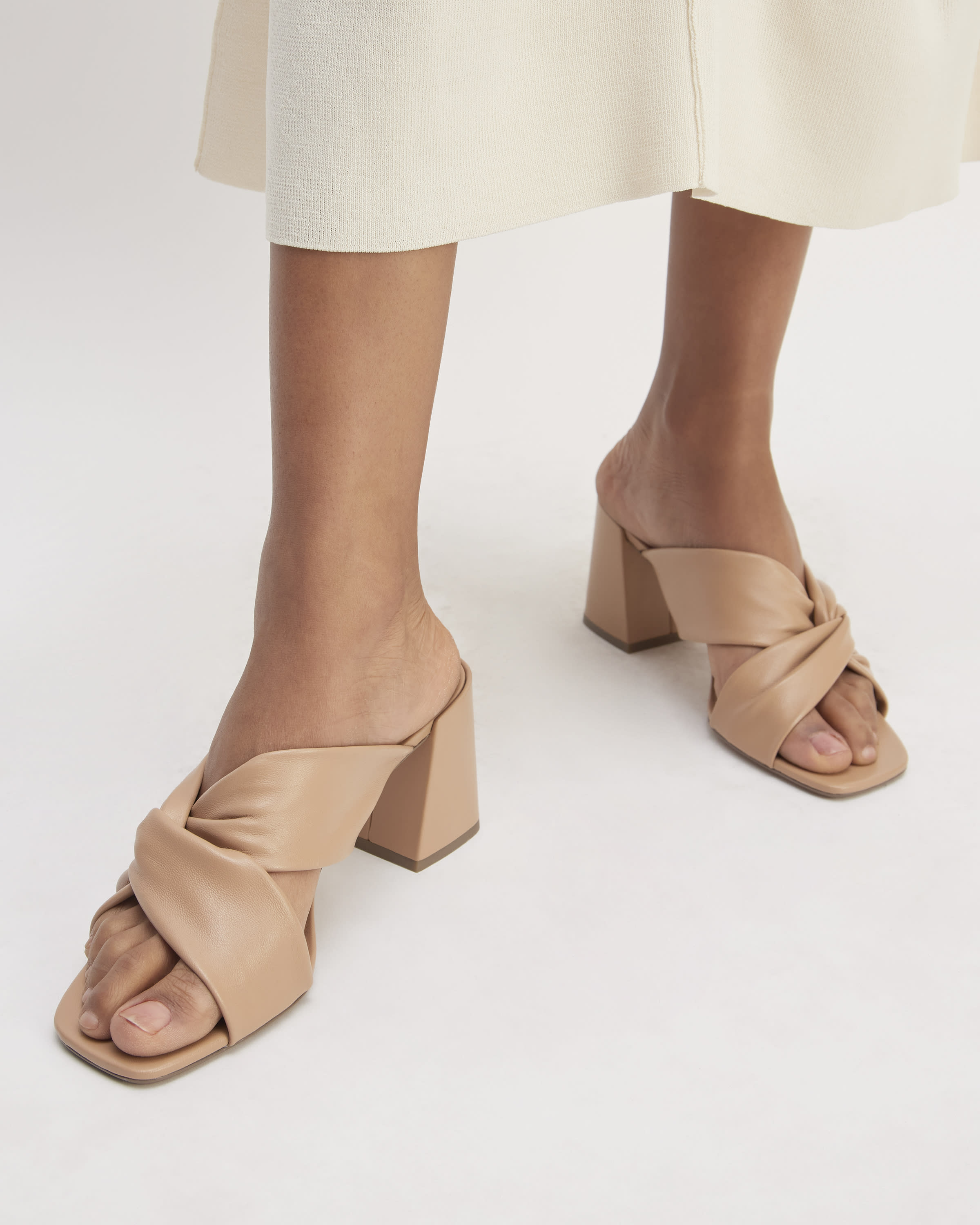 The Day Twist Heel Blush Tan Everlane