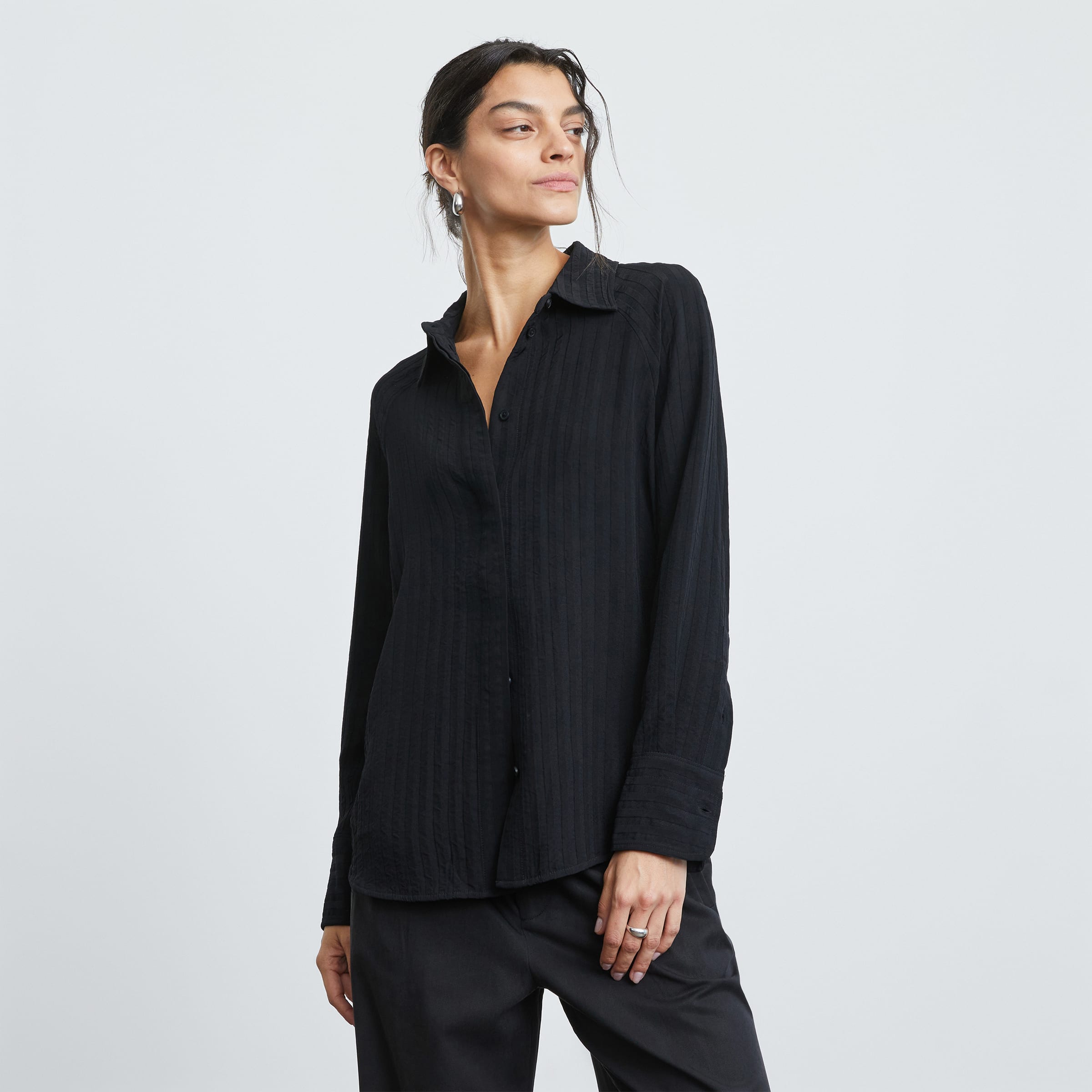 The City Stripe Shirt Black – Everlane