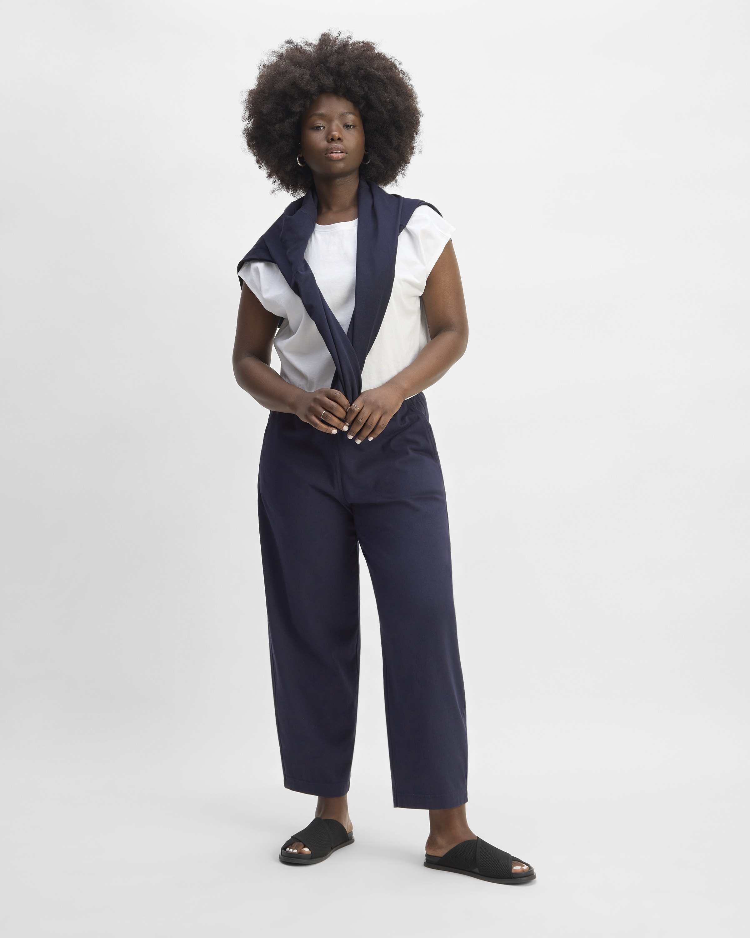 Mineral Washed Boxy Top & Barrel Pant Set in Jungle