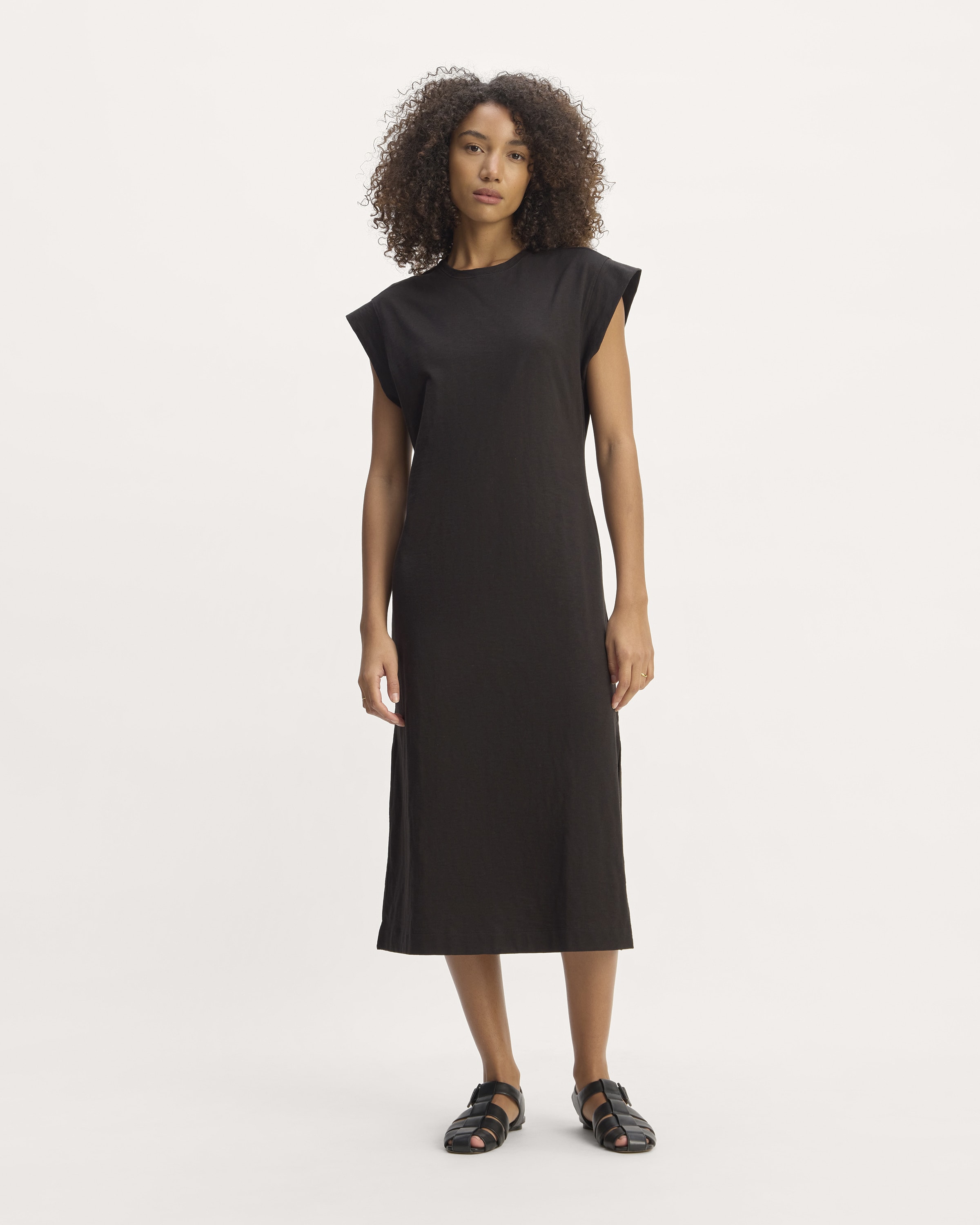 The Muscle Tee Midi Dress Black – Everlane