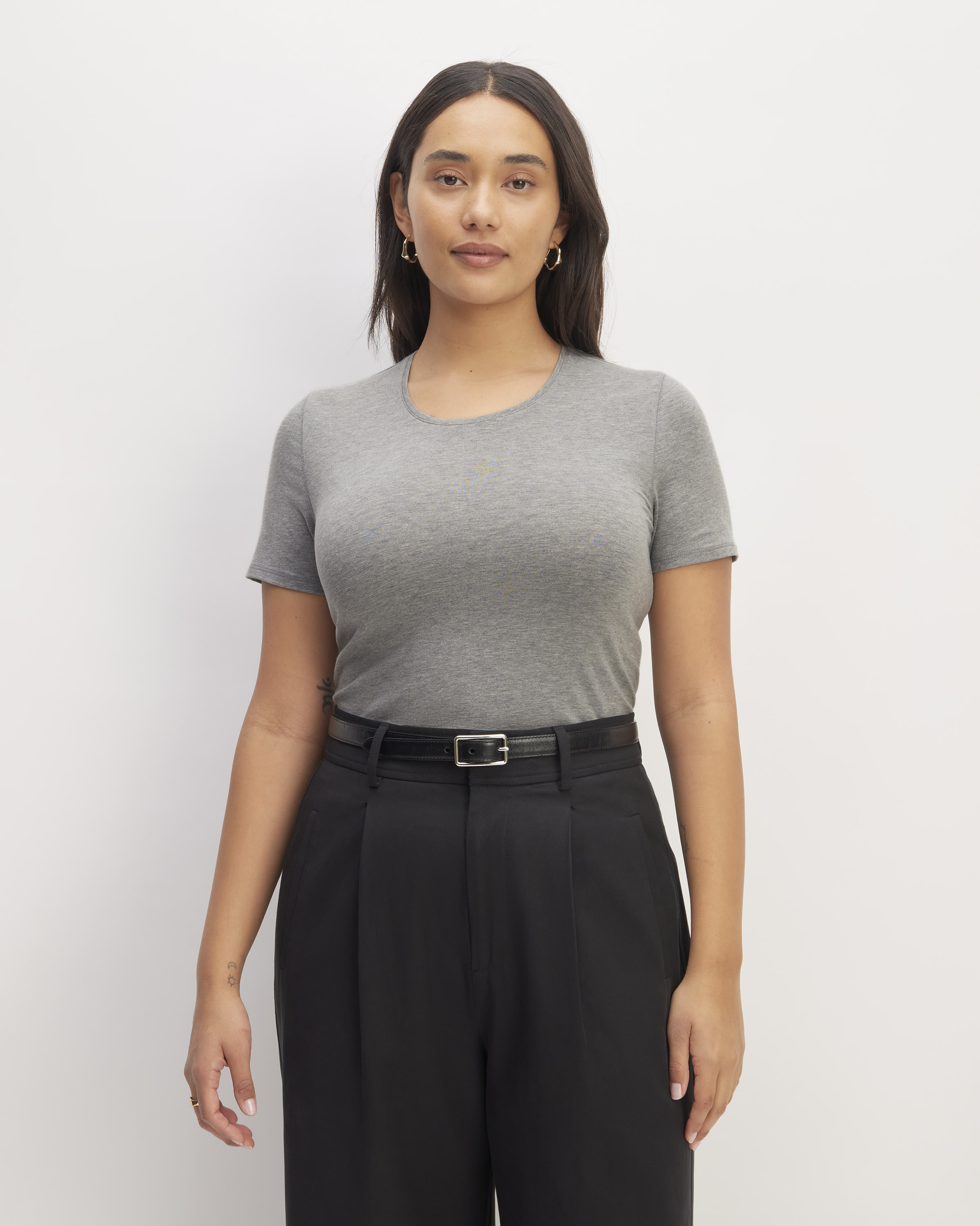 The Supima® Form Crew Neck Tee Mid Heather Grey – Everlane