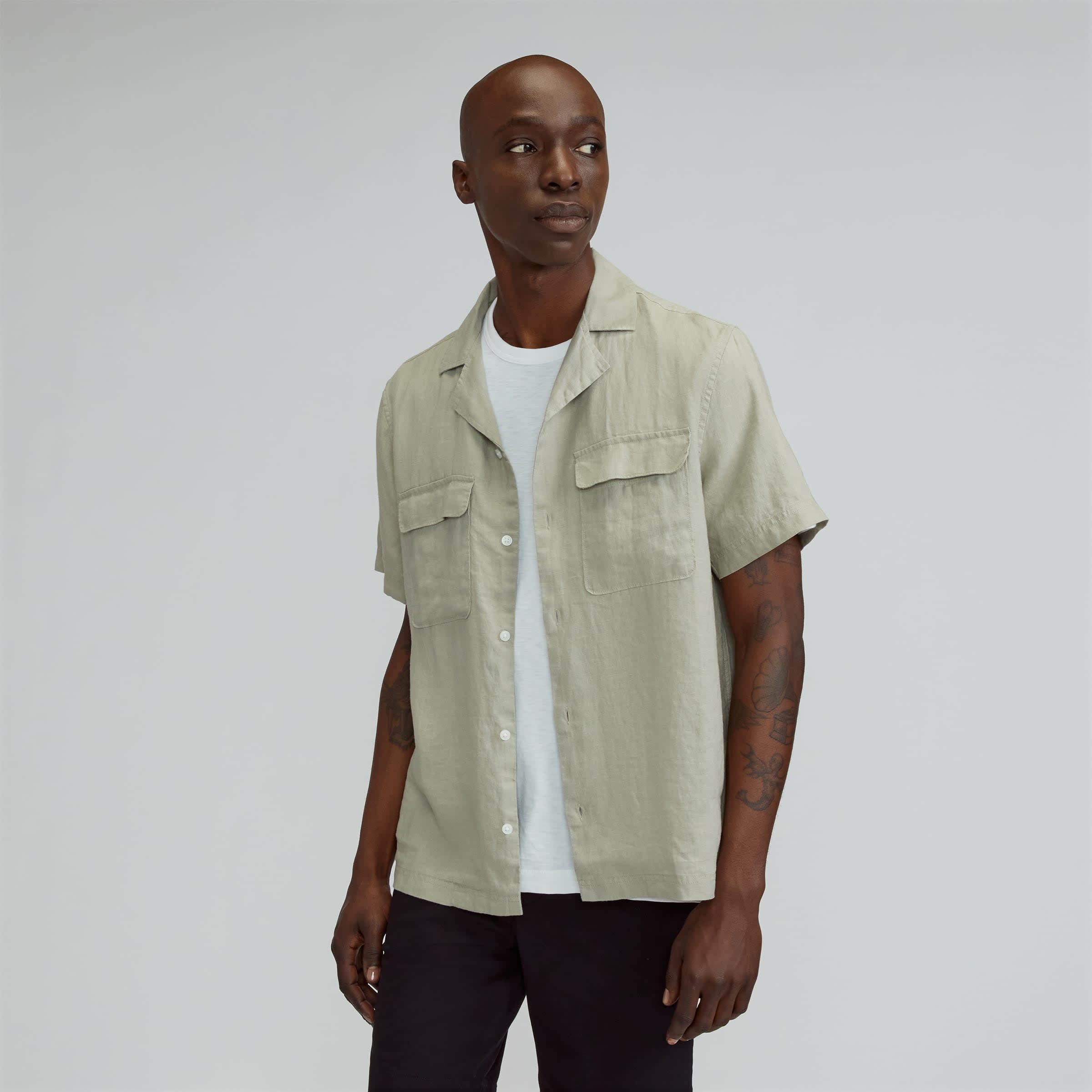 The Relaxed Linen Short-Sleeve Shirt Seagrass – Everlane