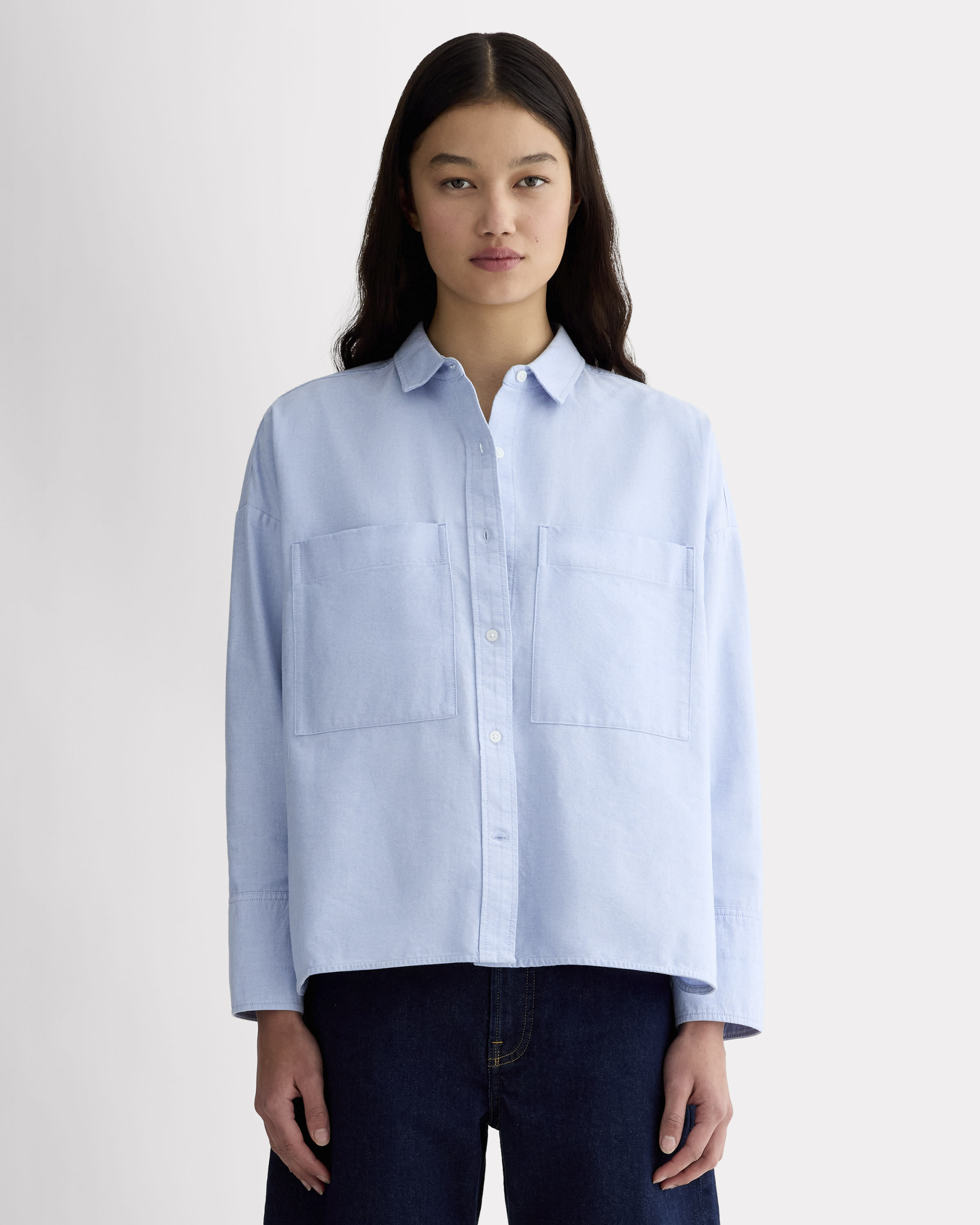 The Boxy Oxford Light Blue – Everlane