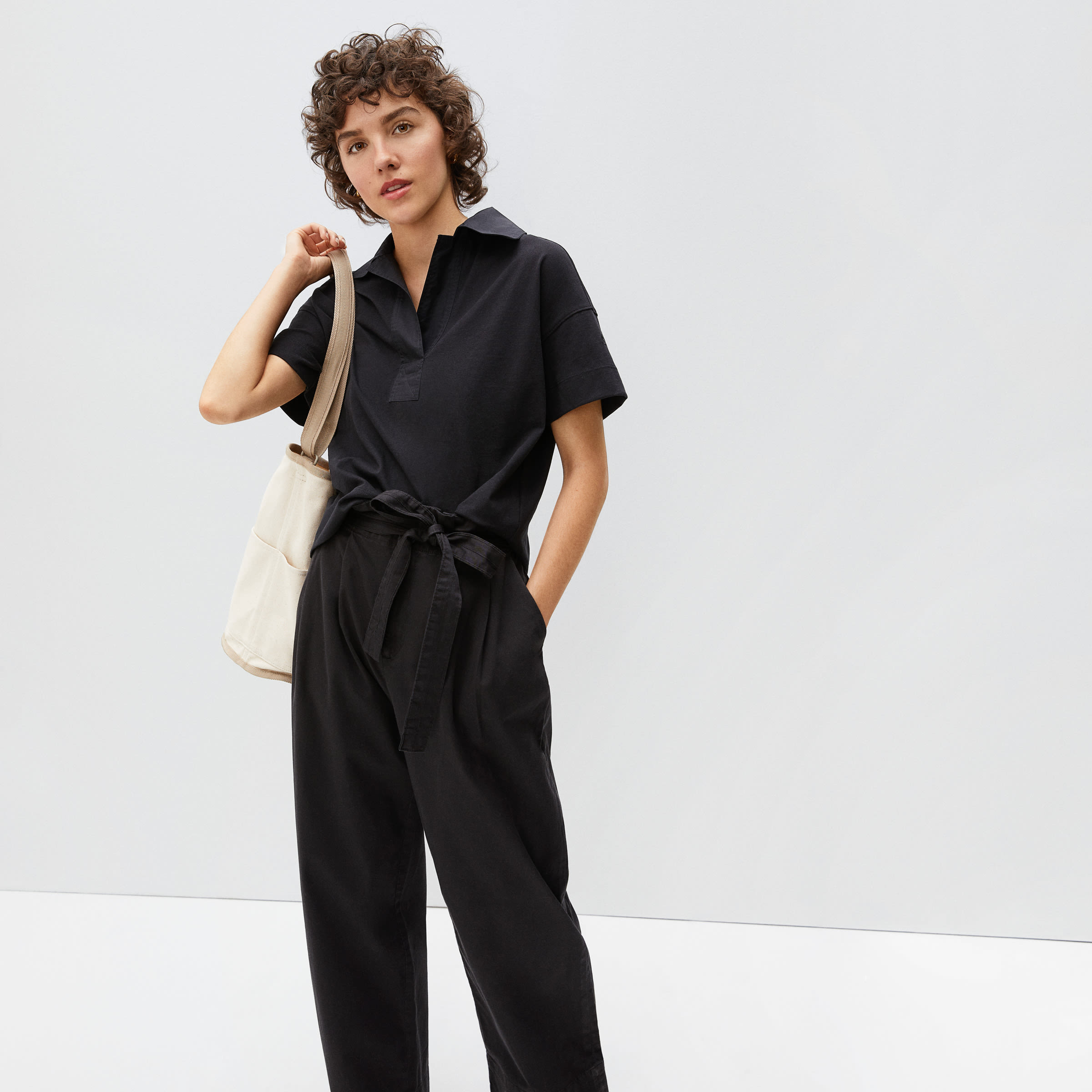 The Retro Jersey Polo Black – Everlane