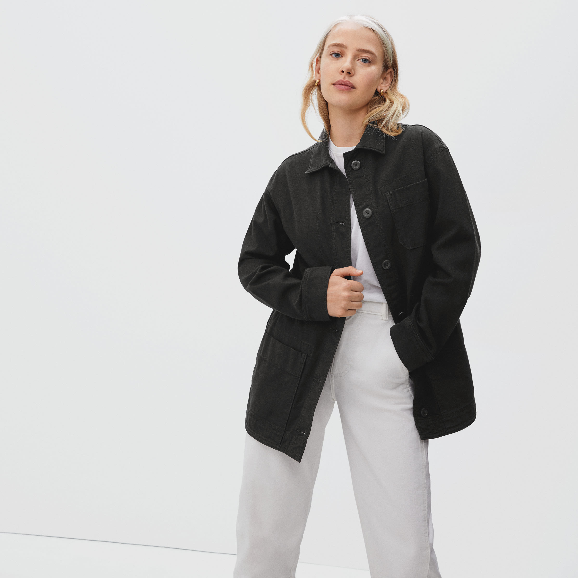 The Cinchable Chore Jacket Black – Everlane