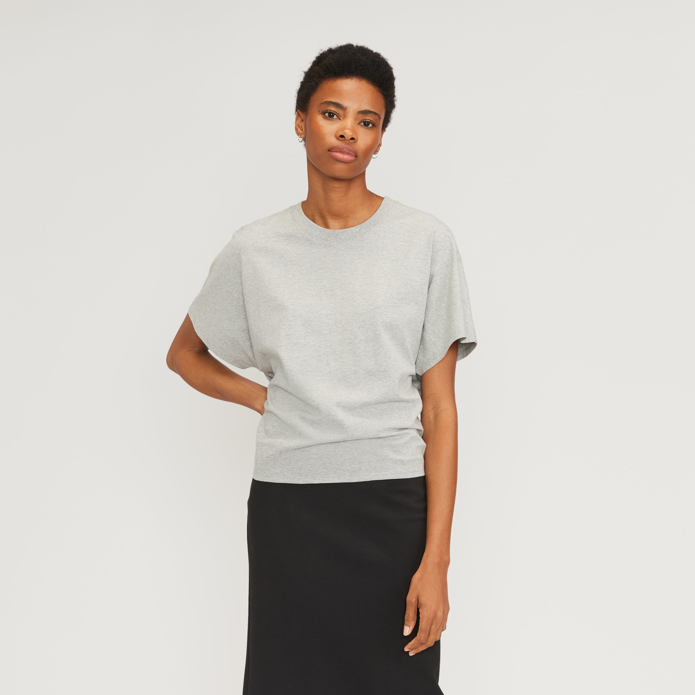 Heather Grey Tie Front Tee