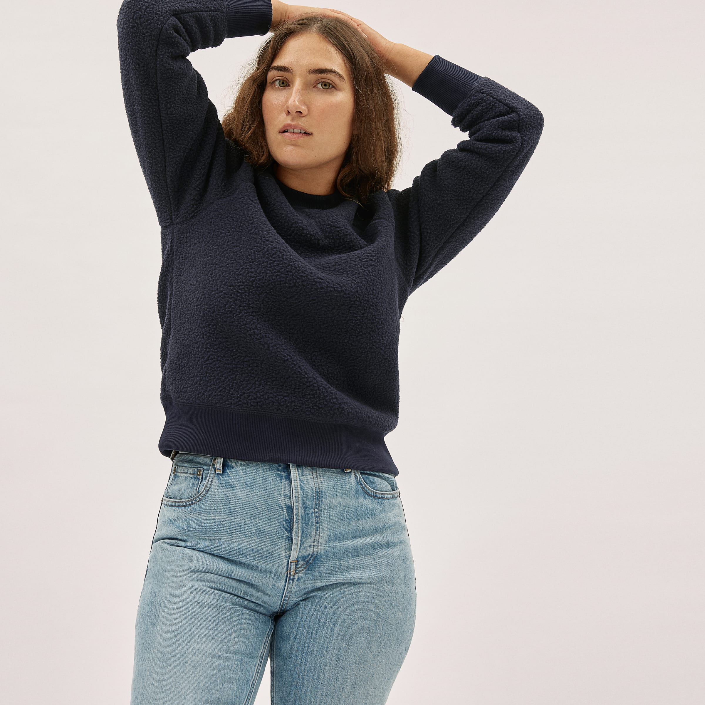 The ReNew Fleece Raglan Sweatshirt Dark Navy – Everlane