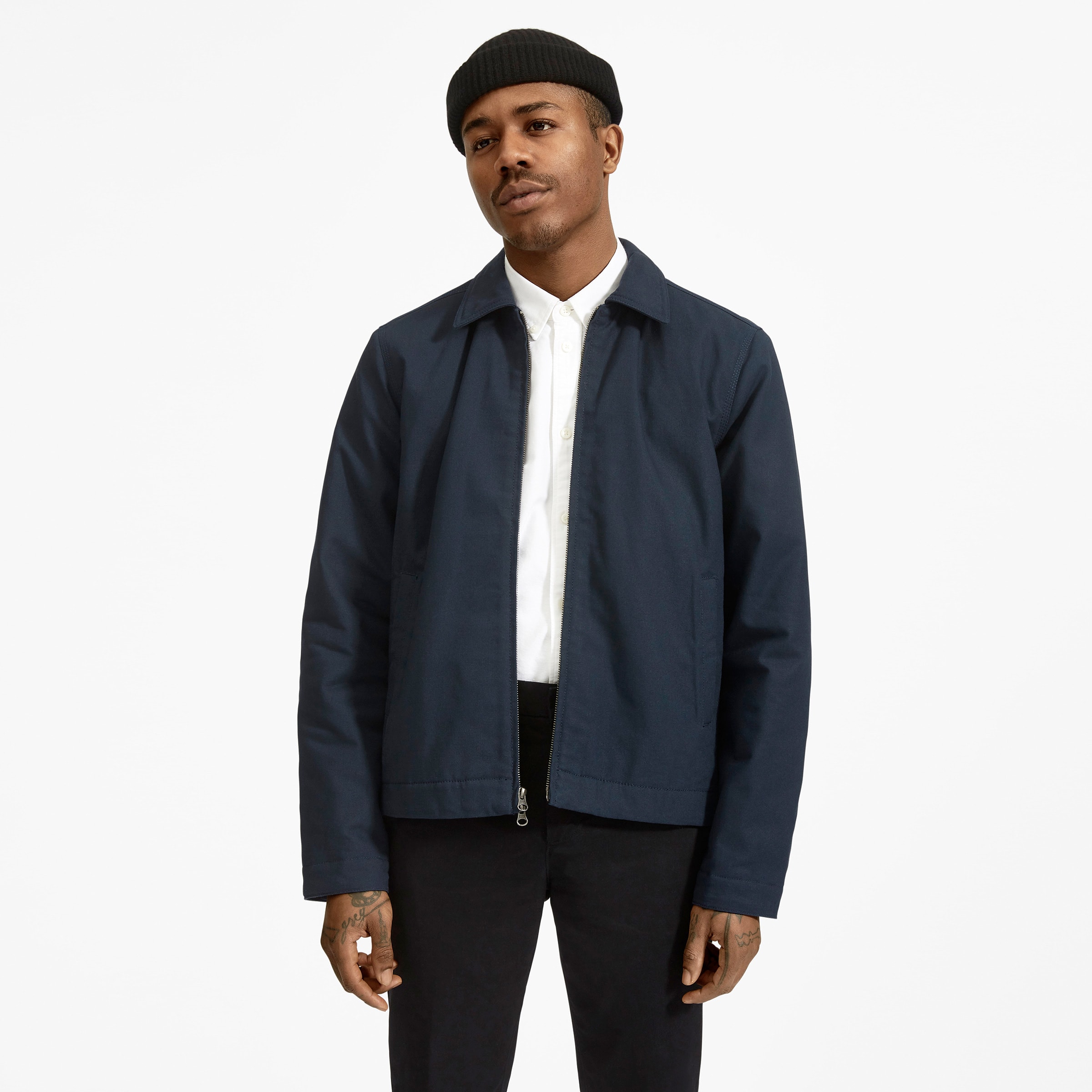 The Filled Canvas Jacket Deep Navy Everlane