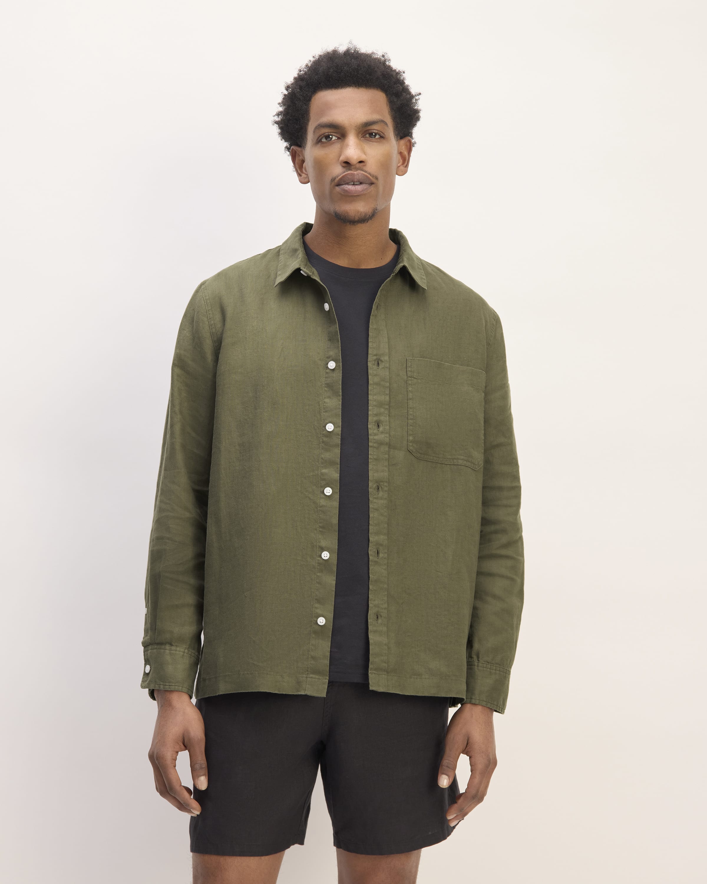 The Linen Straight Hem Shirt Kalamata – Everlane