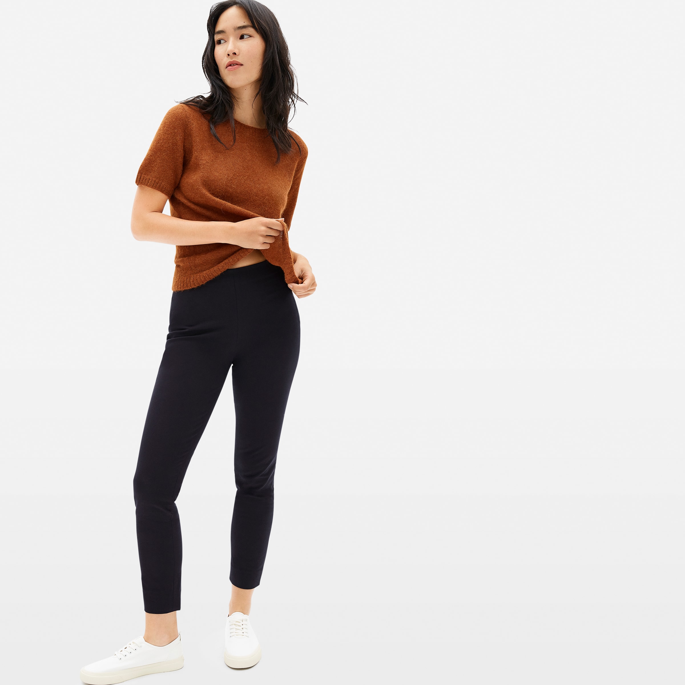 The Side-Zip Stretch Cotton Pant Black – Everlane