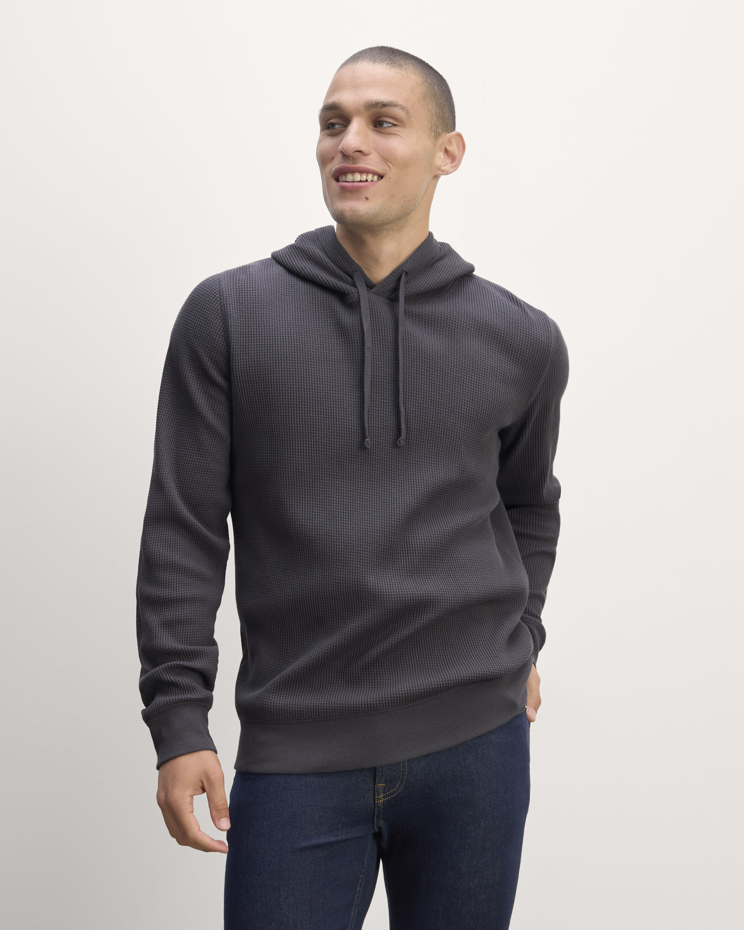 Everlane Men deals The Waffle-Knit Hoodie Large NWT