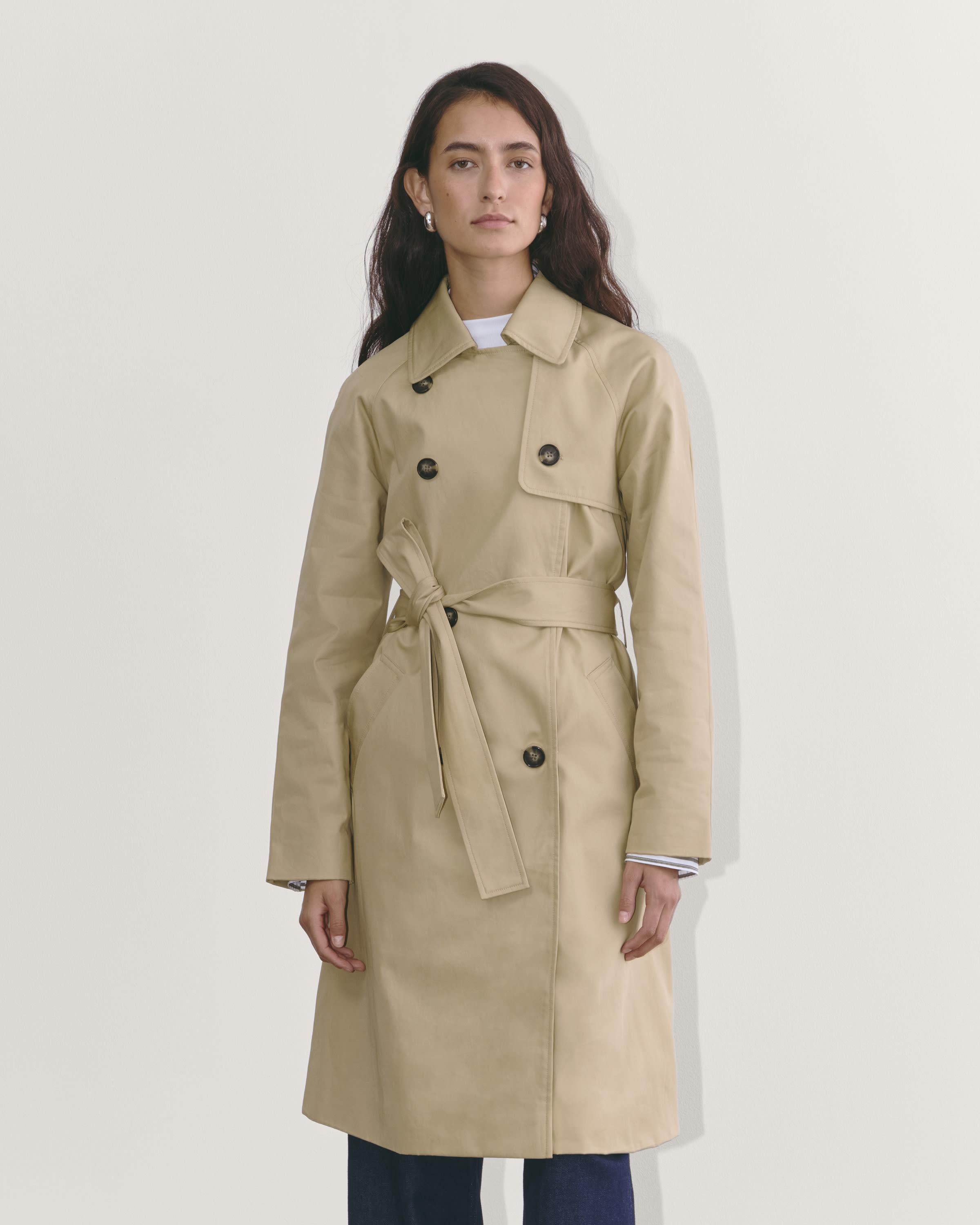 Everlane Womens The outlets Drape Trench Coat Small Sandstone Beige NWT