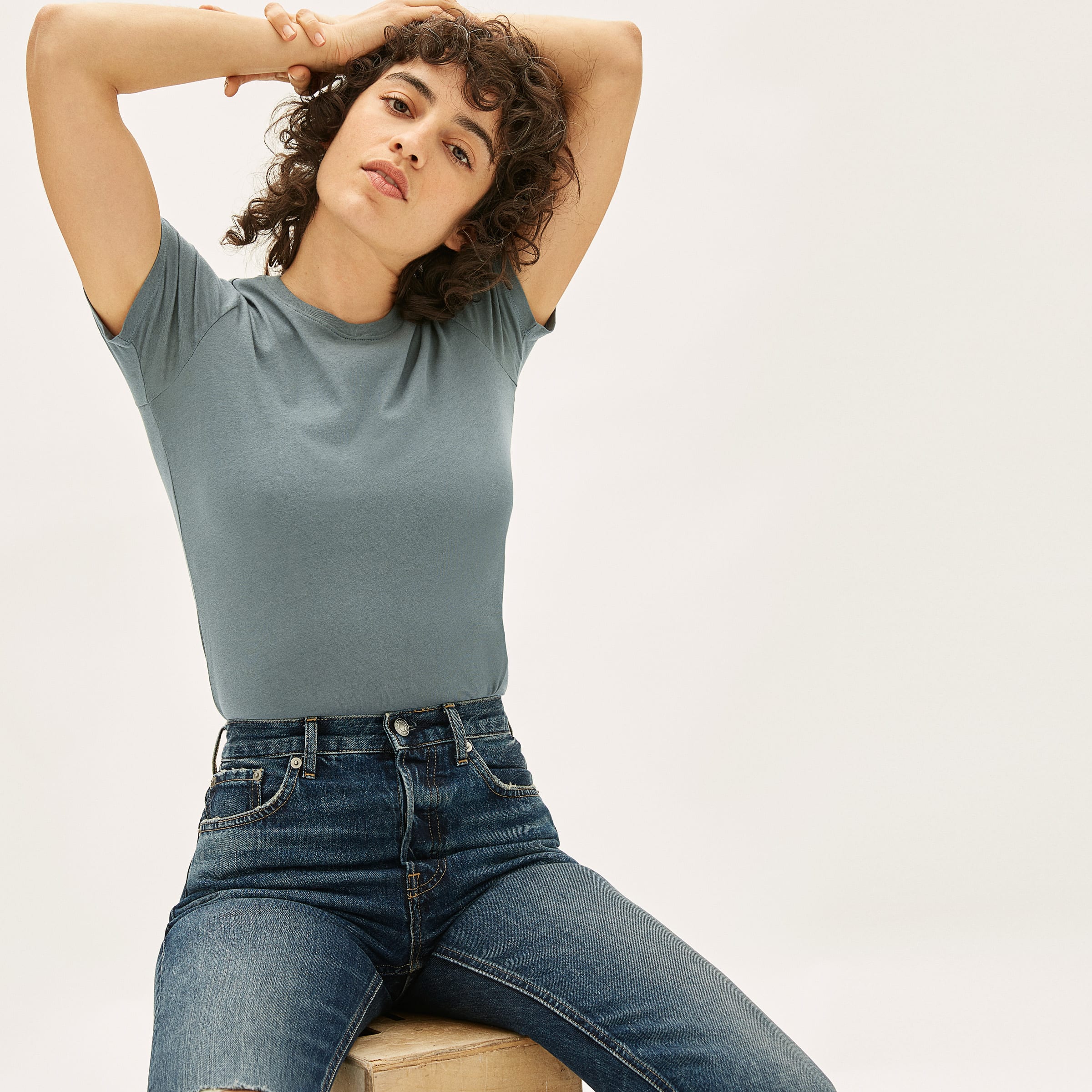 The Organic Cotton Crew Tee Green Balsam – Everlane