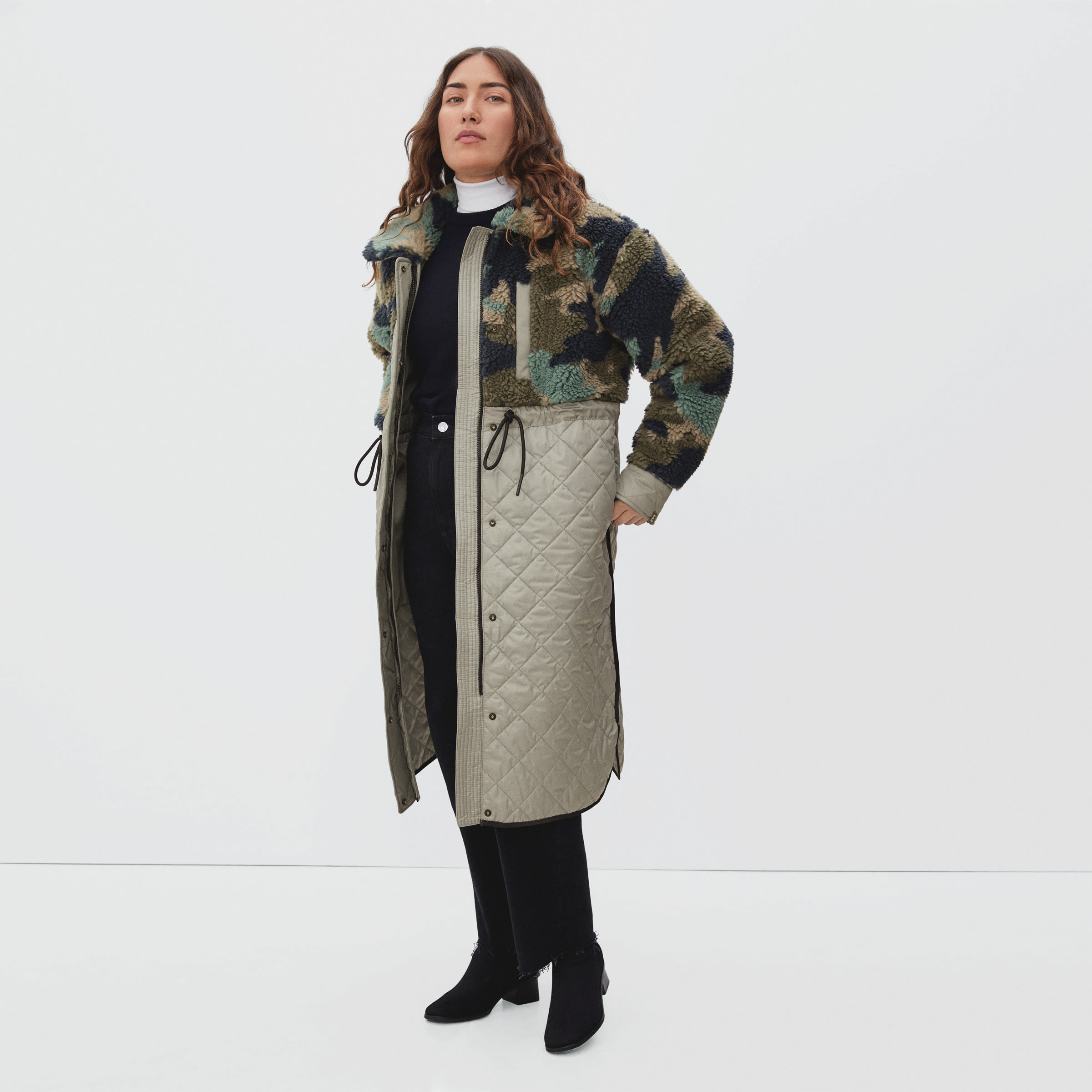 The Quilted Teddy Coat Camo – Everlane