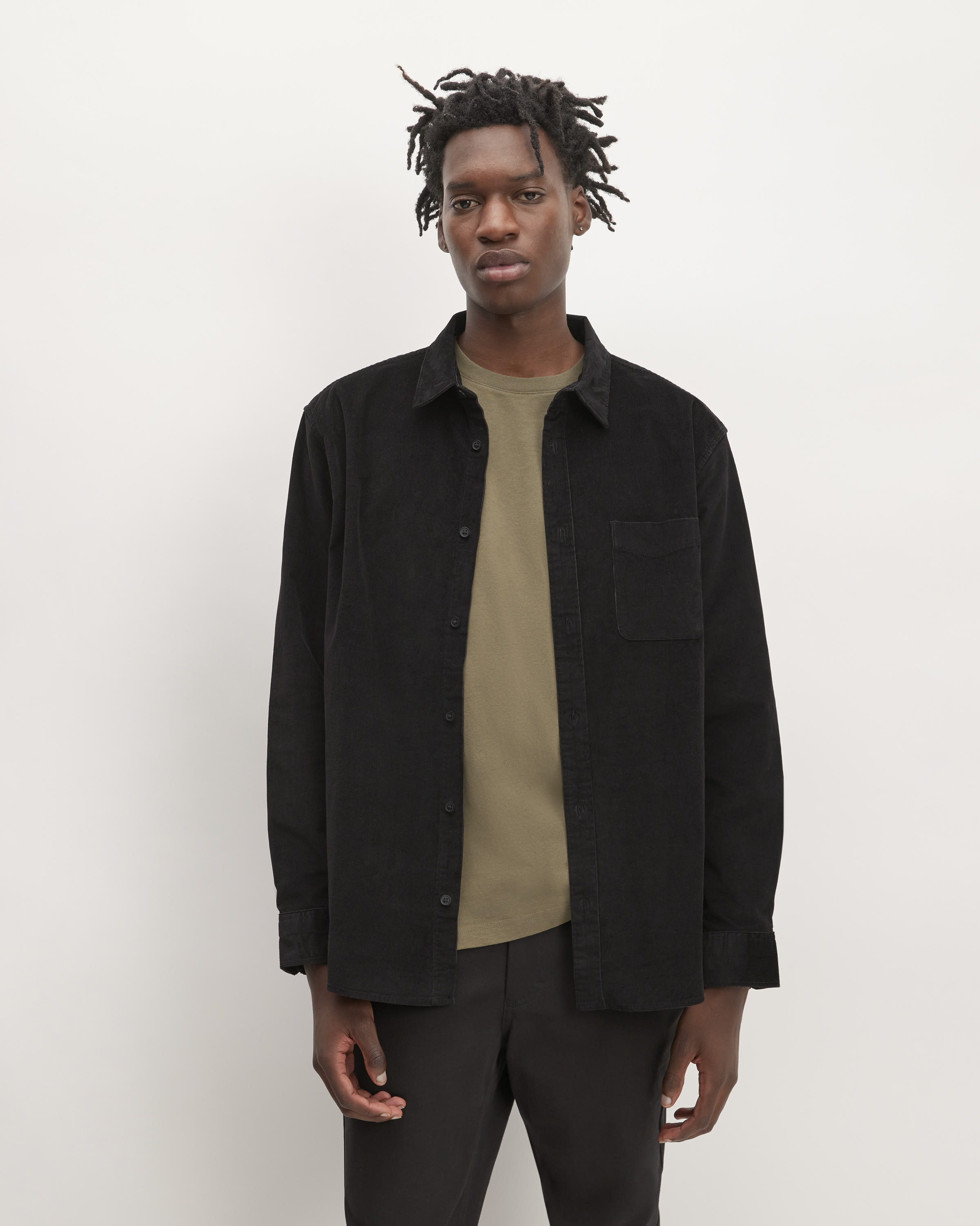 The Relaxed Corduroy Shirt Black – Everlane