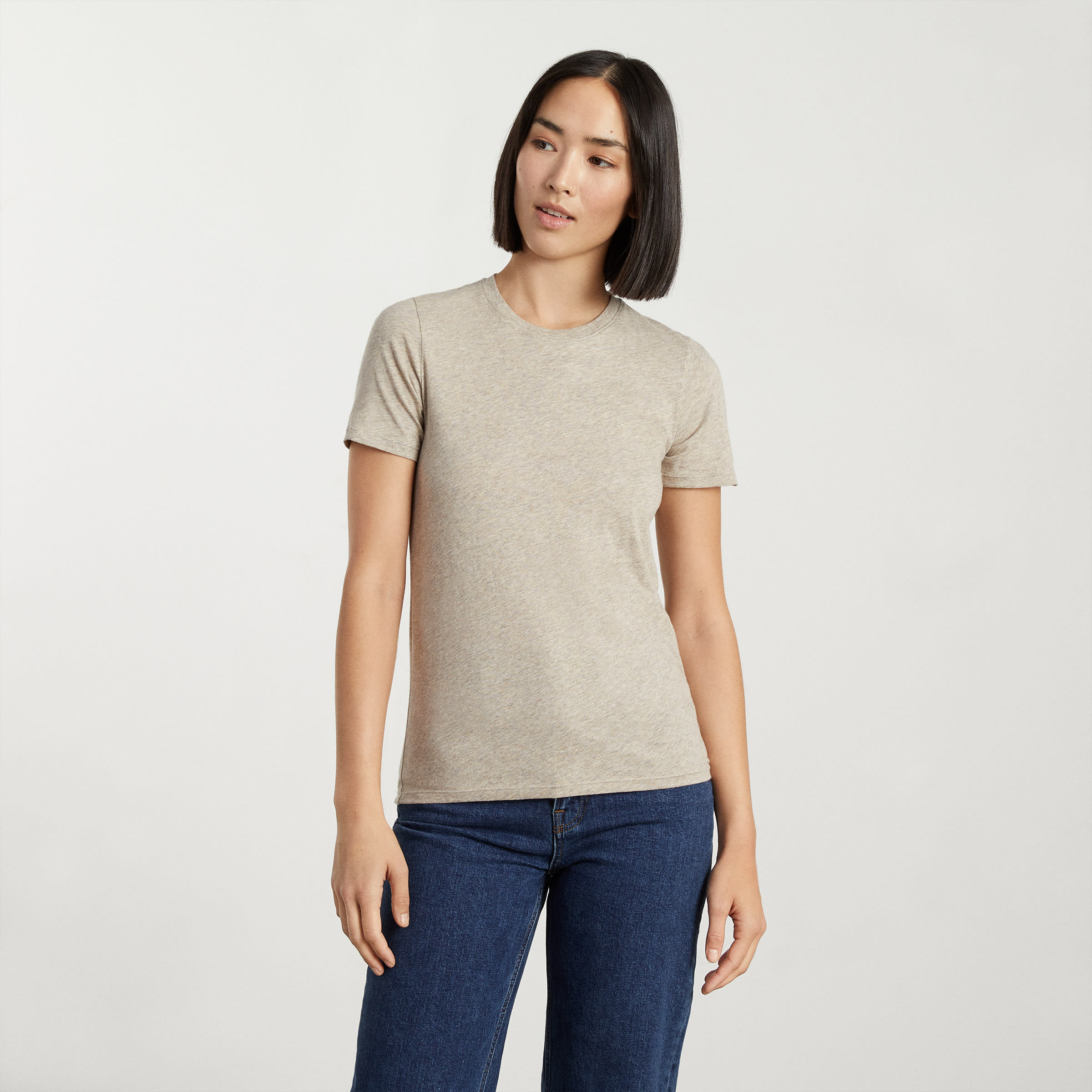 The Organic Cotton Crew Tee Heathered Driftwood – Everlane