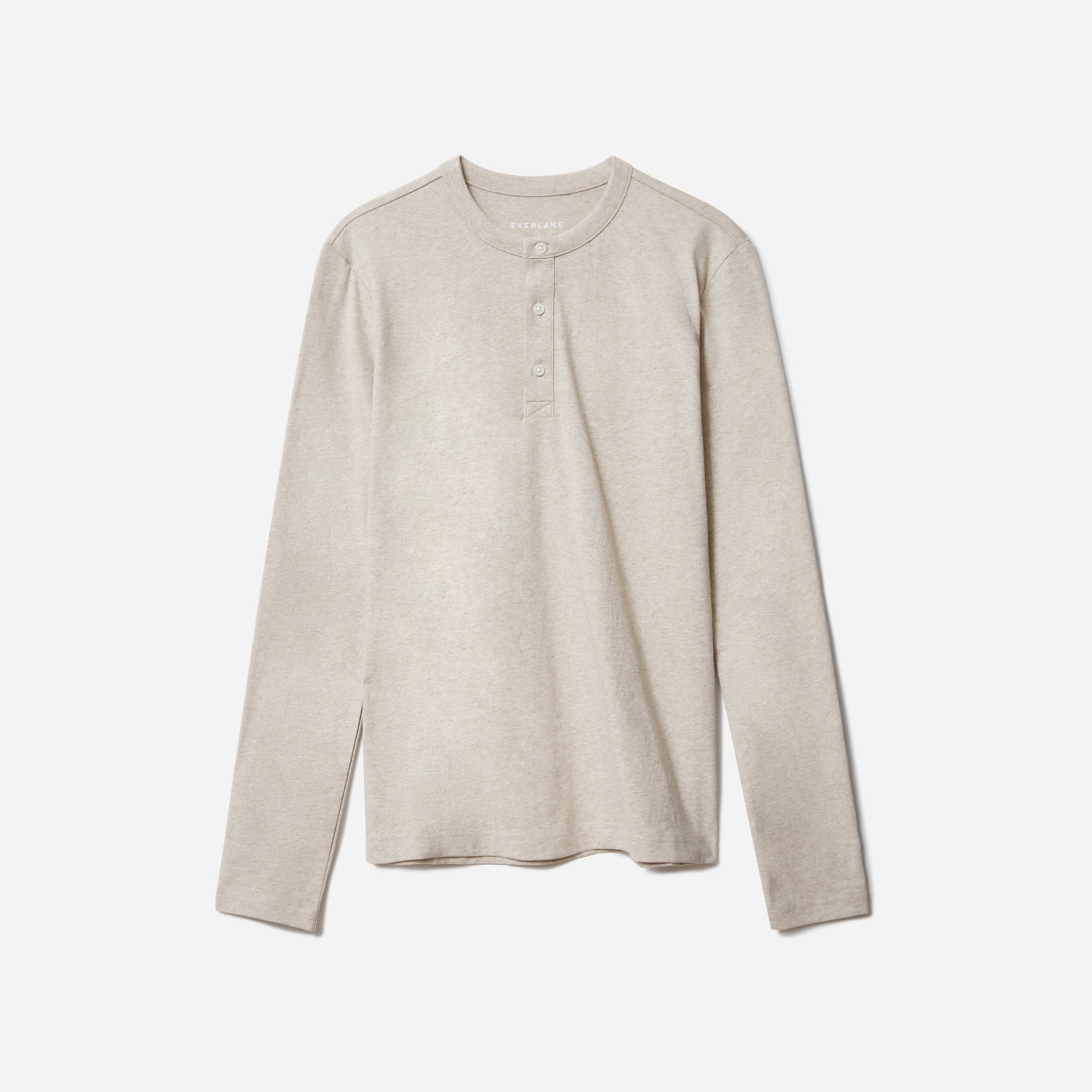 The Premium Weight Henley Heather Oatmeal – Everlane