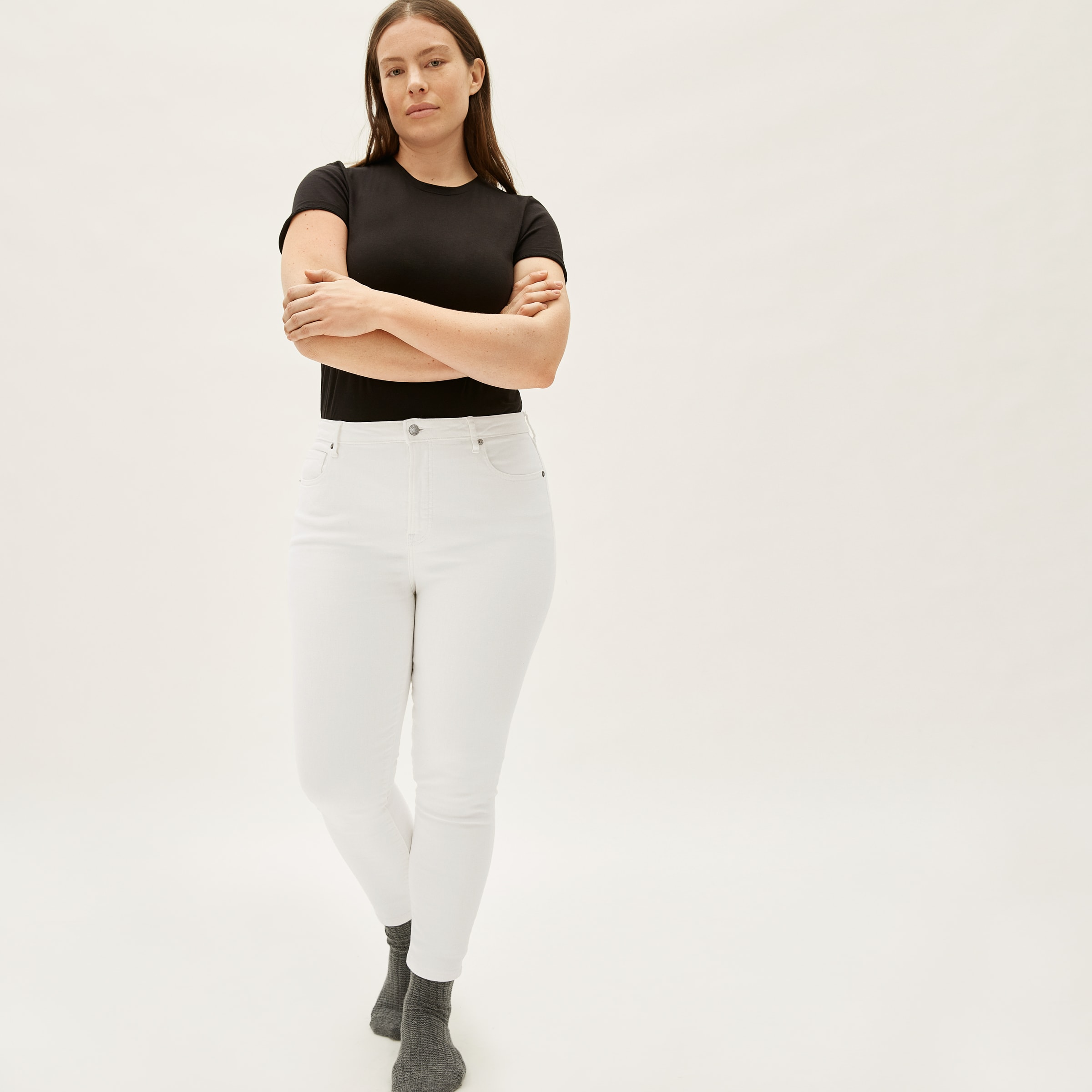 The Curvy Authentic Stretch High-Rise Skinny Jean White – Everlane