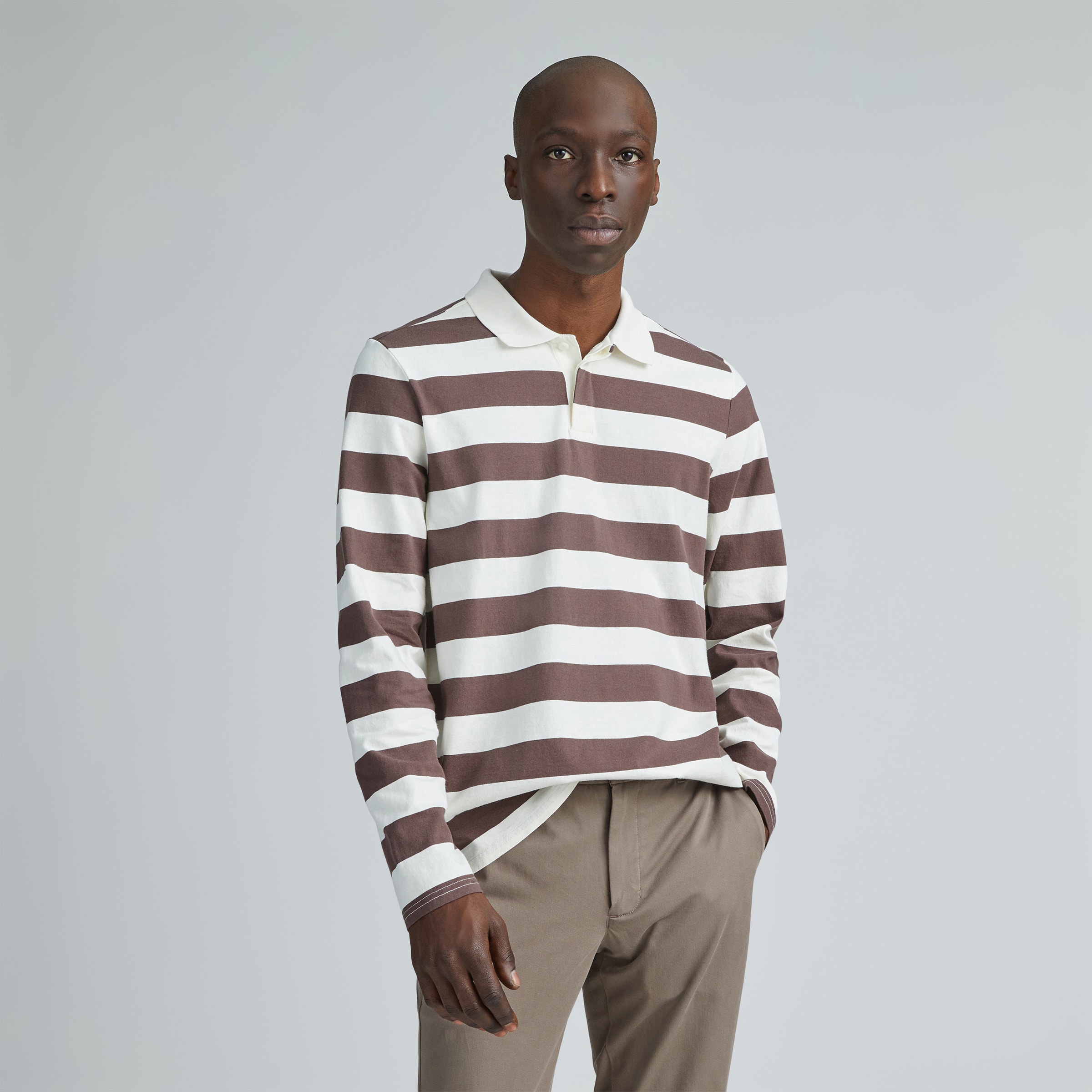 brown rugby polo