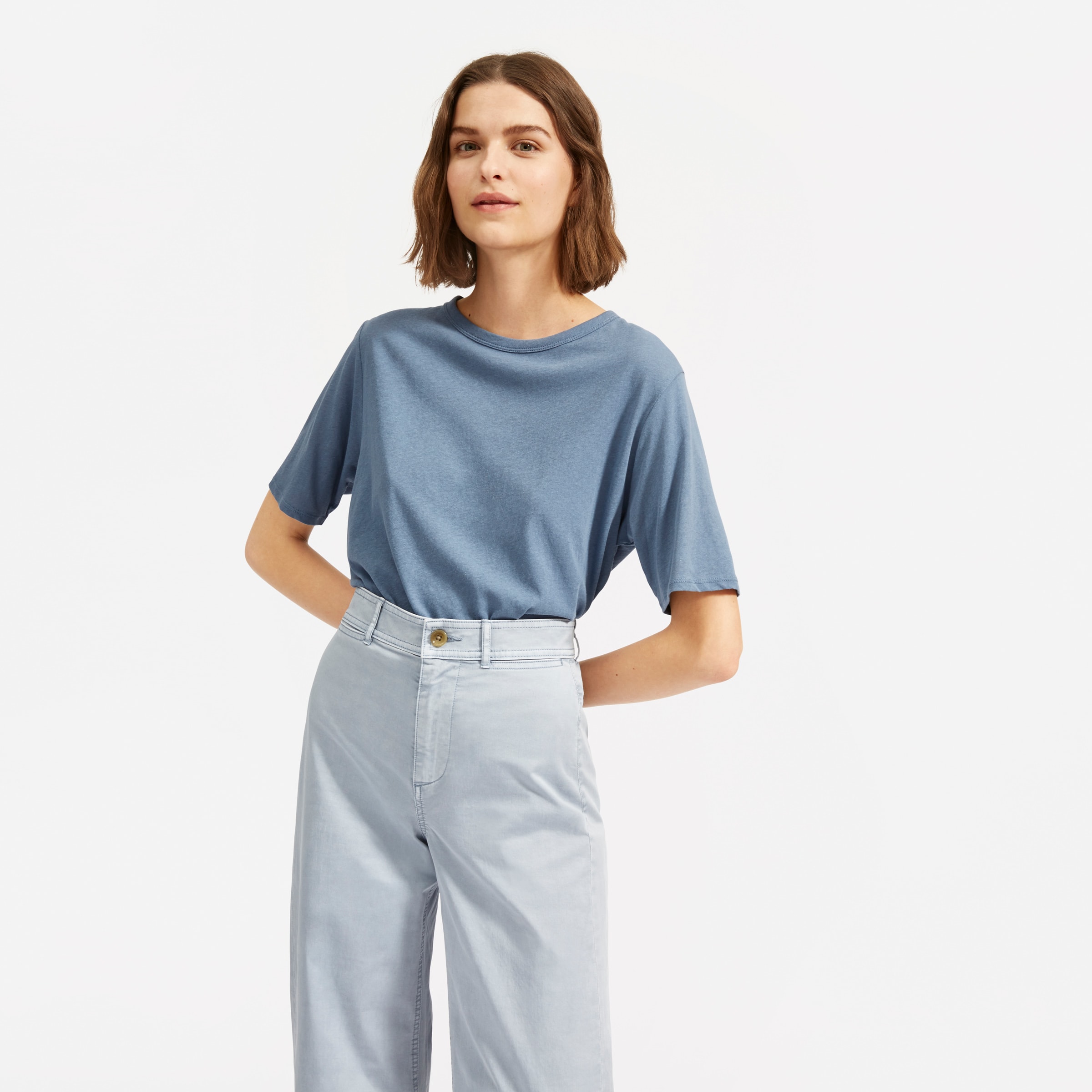 The Air Oversized Crew Tee Dusty Blue – Everlane
