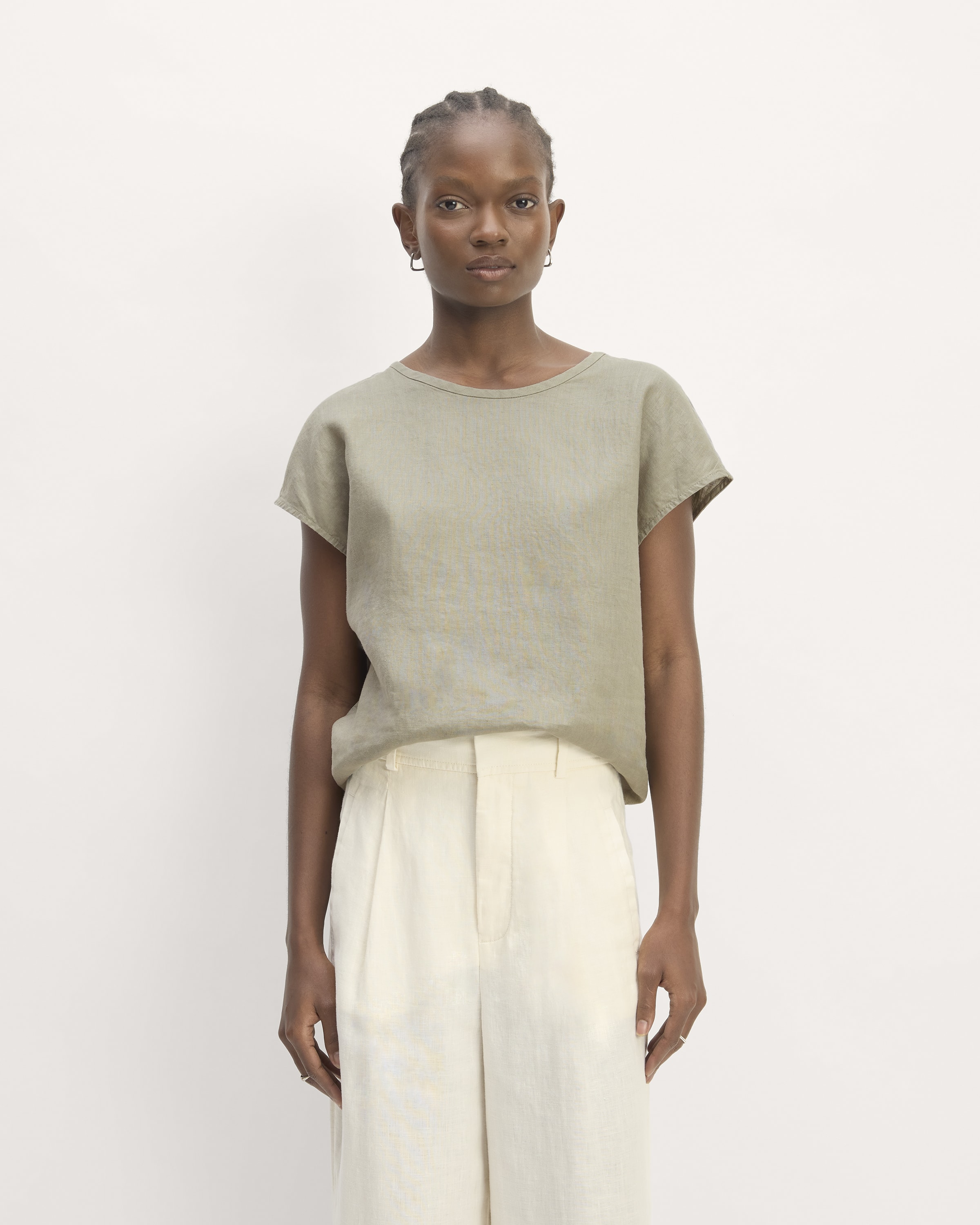 The Muscle Top in Linen Sage Green – Everlane