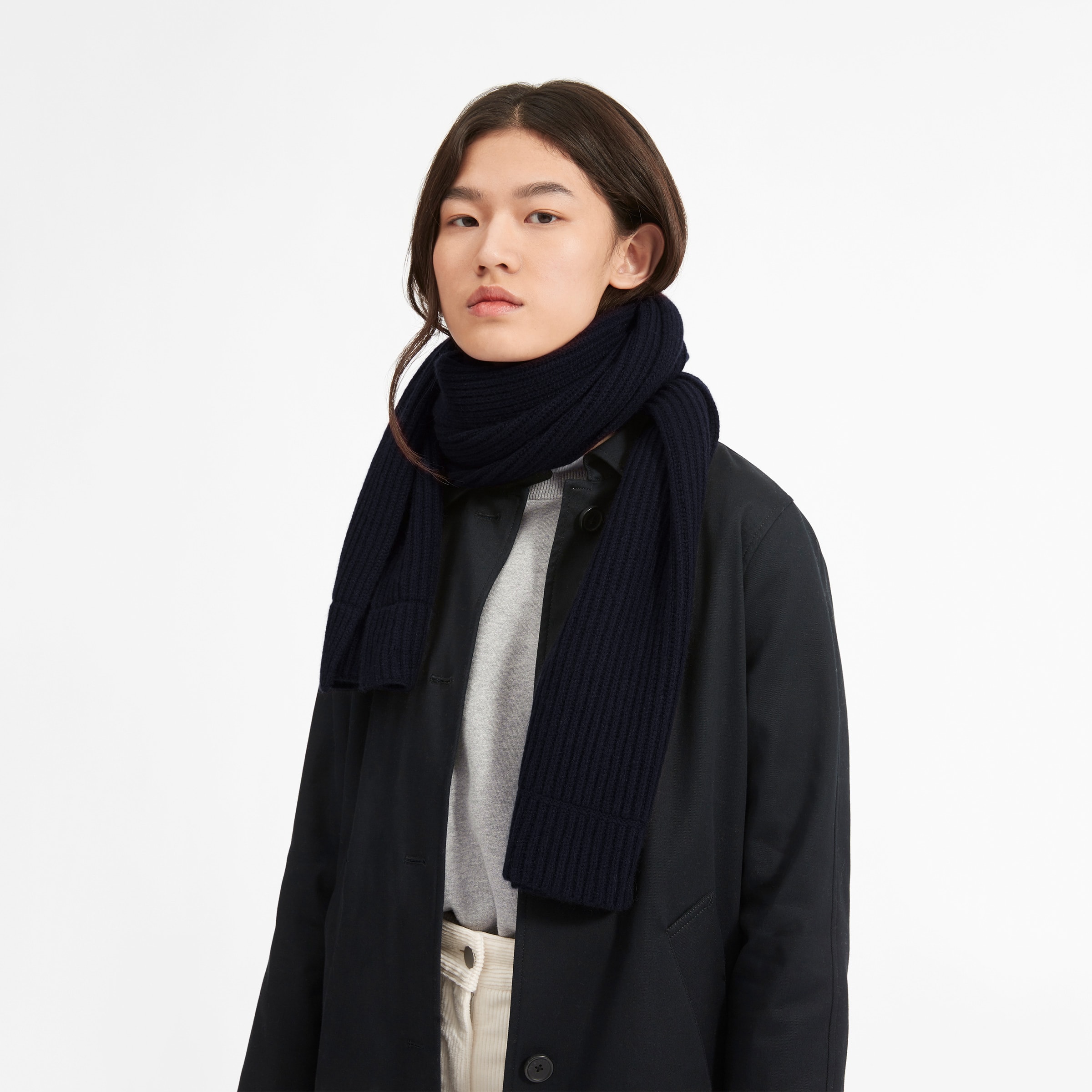 The Cashmere Rib Scarf Navy – Everlane