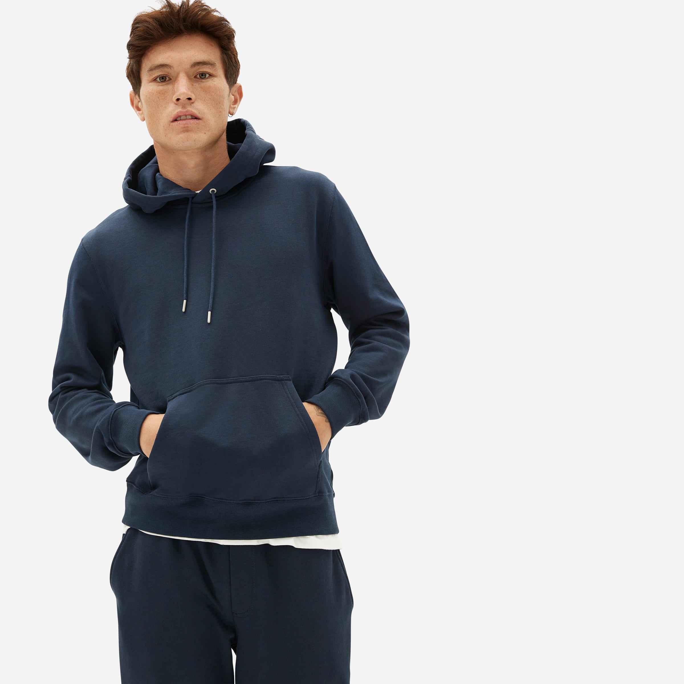 The French Terry Hoodie  Uniform Deep Navy – Everlane