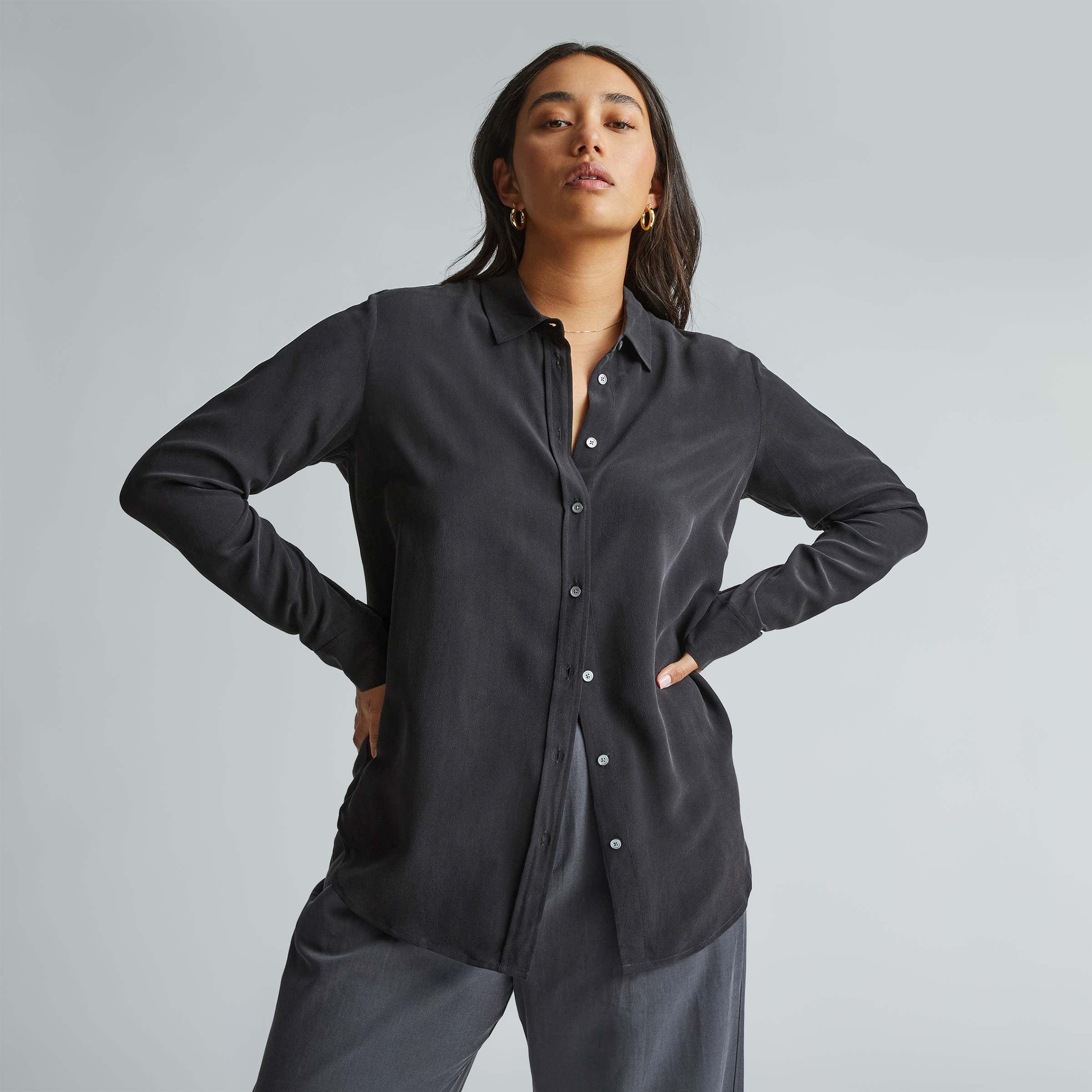 The Clean Silk Shell Black – Everlane