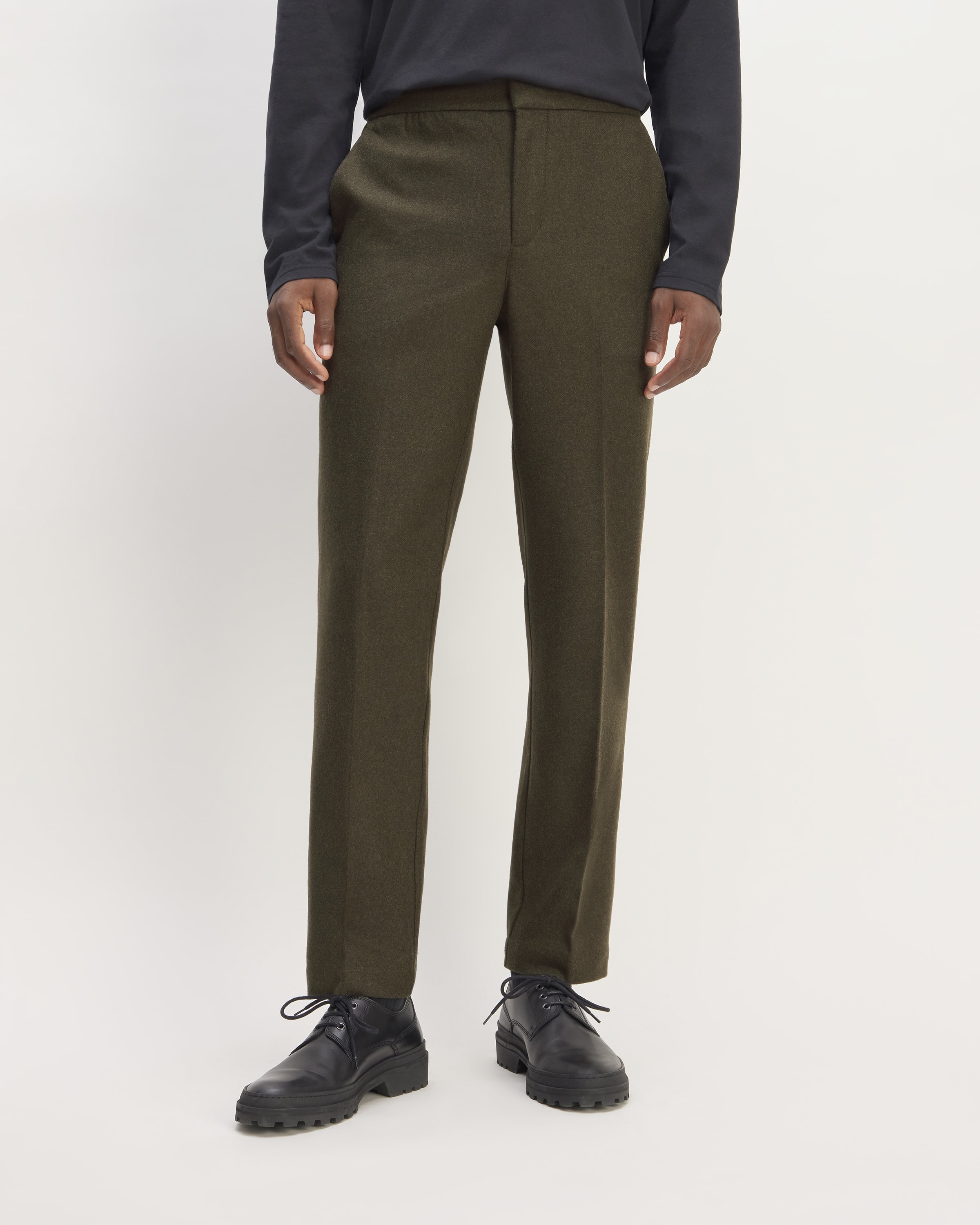 FLARED WOOL TROUSERS - BROWN - COS