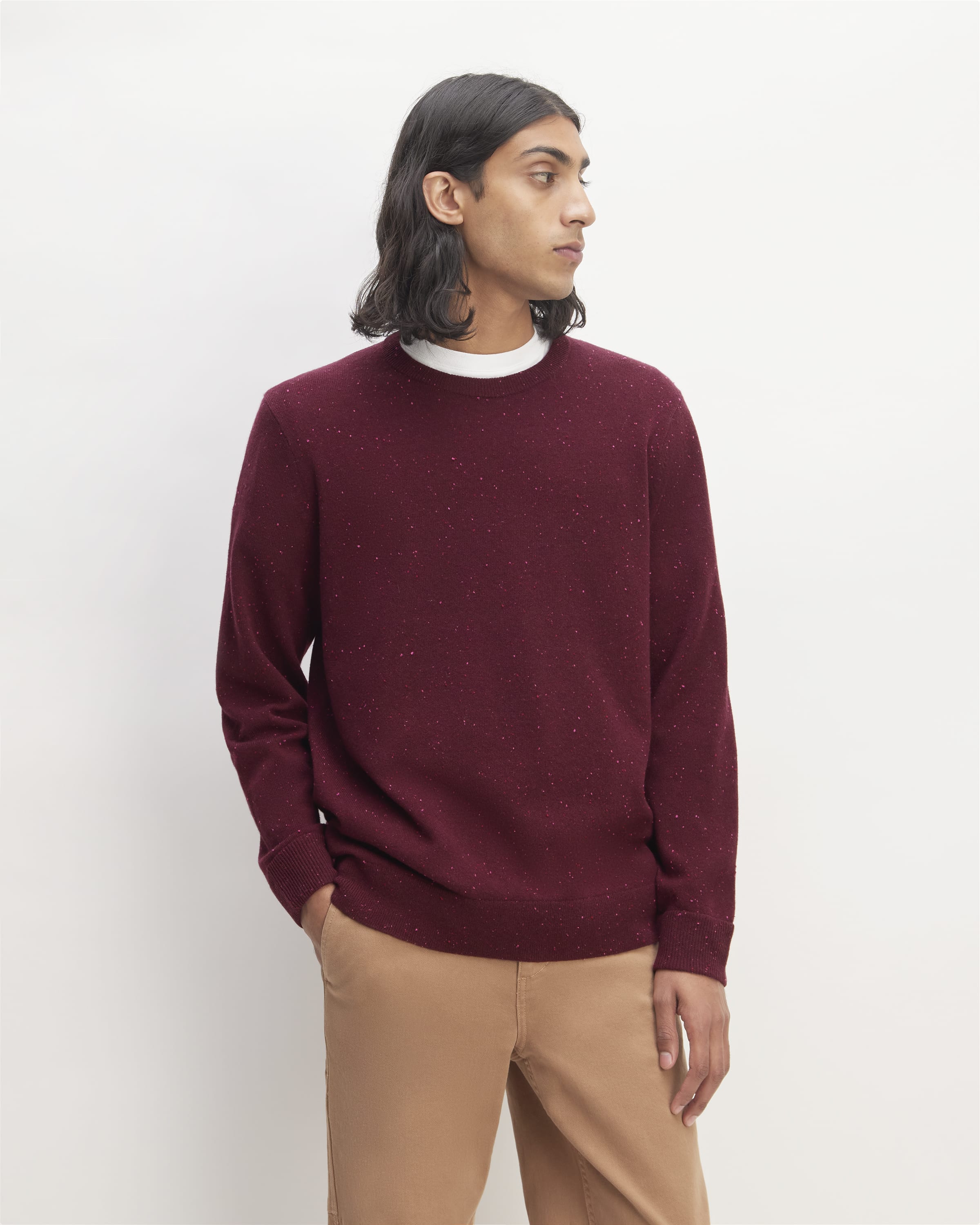 Washable Cashmere Topper Sweater Burgundy Size Medium 42 